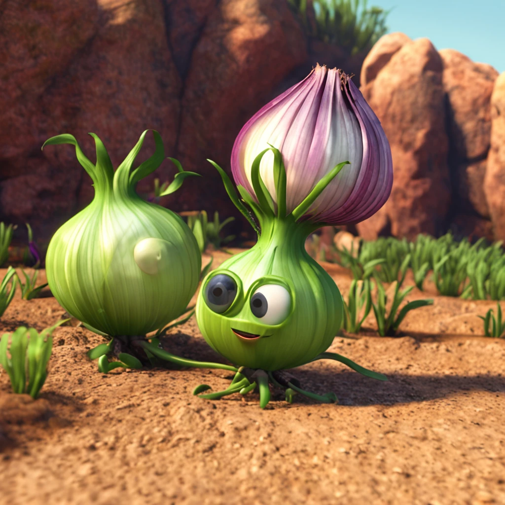 onion plant cute cartoon character