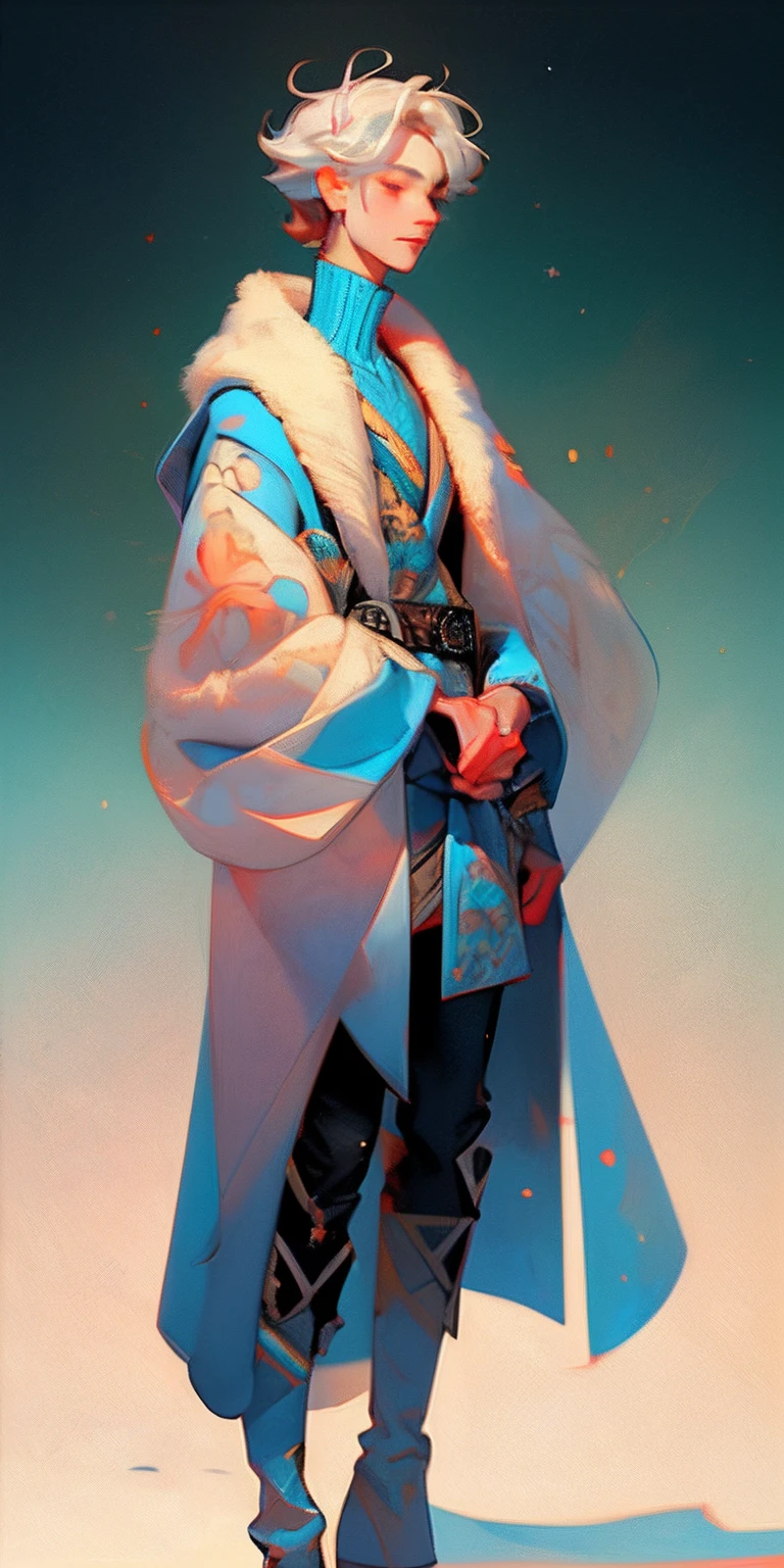 (best quality, masterpiece), 1boy, bishounen, prince of winter