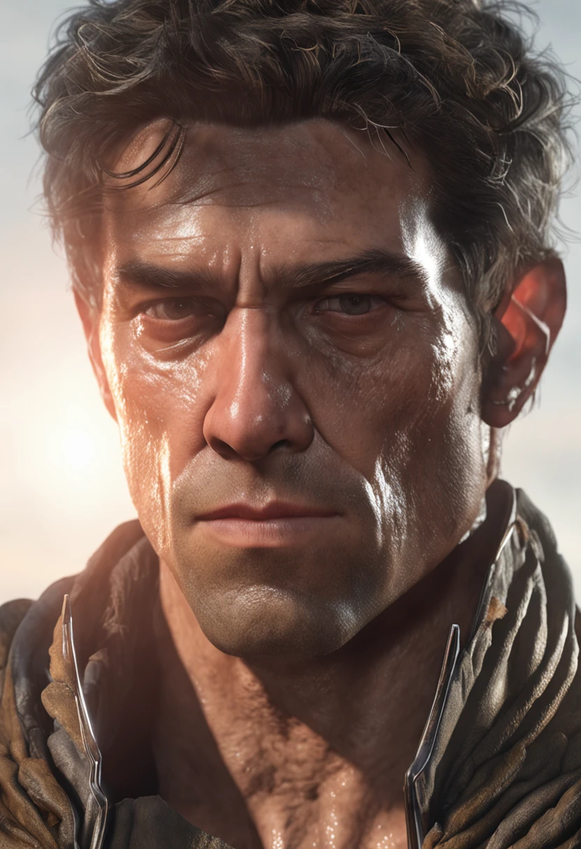 (Профессиональный 3D-рендер:1.3) de (Realistic:1.3) A foto mais bonita do mundo，Features of soft and shiny male heroes, ((Epic fantasy hero, rough hero, olhar irritado, cabelos curtos, sem barba, Rising sun tattoo on forehead and calm facial expression in a dynamic pose, fantastic location, Ambientes majestosos e desordenados)), Рендеринг Full Body 8K Unity, action shot, pele dos poros, very dark lighting, sombreamento pesado, circunstanciado, Rosto detalhado, (Vibrando, The photo is realistic, Realistic, Dramatic, Escuro, foco nítido, 8k), (Old cotton clothes, medievais, danificado pelo tempo:1.4), ((((Use cotton)))), (intrincado:1.4), decadente, (altamente detalhado:1.4), pintura digital, octane rendering, art stations, ConceptArt, liso, foco nítido, illustartion, O germe da arte, (Loish:0.23), Wlop Ilya Kuvshinov, e Greg Rutkowski e Alphonse Mucha Gracias, (global ilumination, studiolight, luz envolvente), patife, fantasia, Onze, corpo inteiroesbian, ((O fundo escuro e antigo de montanha:1.3)),CGSesociedade,art stations
