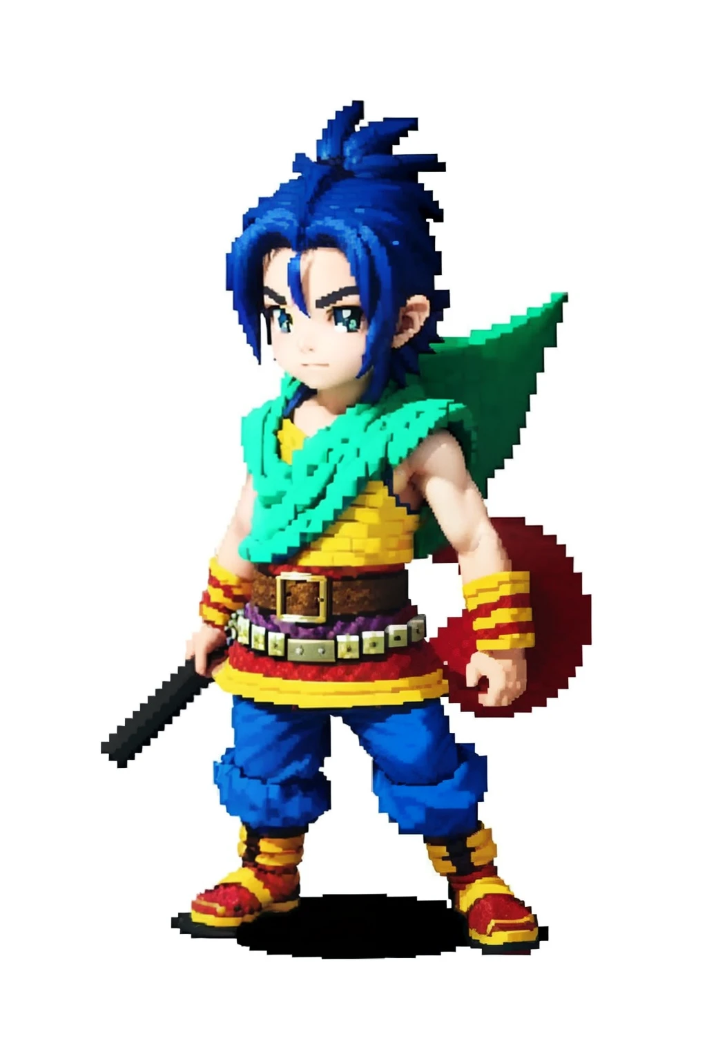 鸟山明风格，Flat pixel games《dragon quest》，Game monster design，（Western Dragon：1.4），Full body like，16-bit pixels