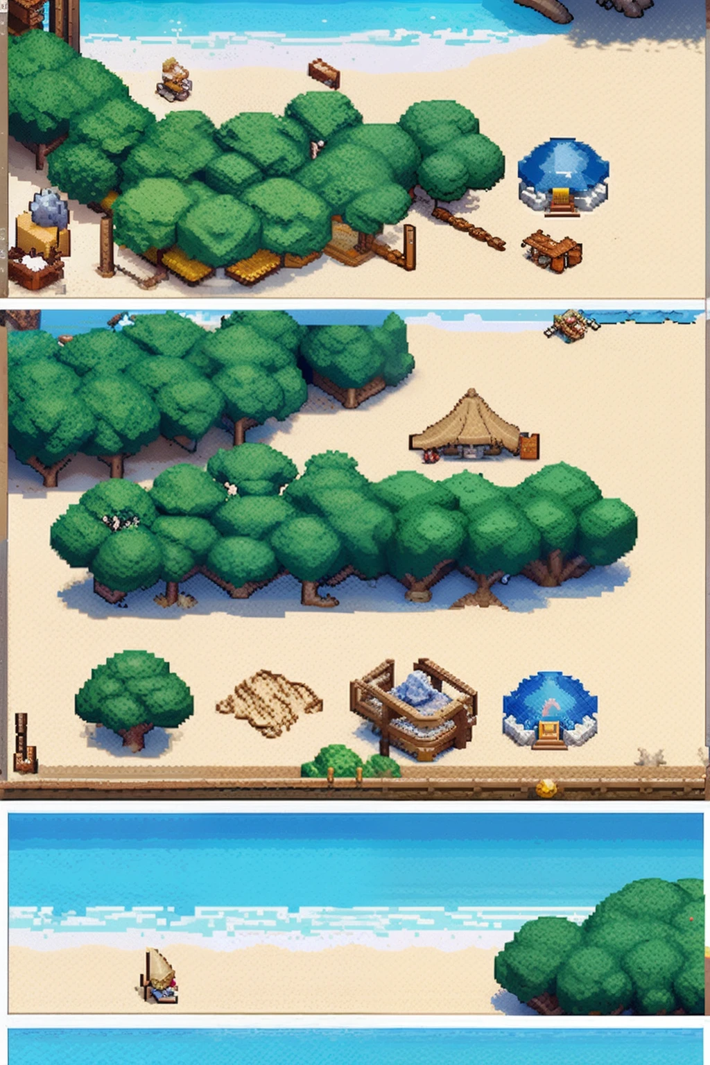 Pixel art beach,Pixel art,32-bit pixels
