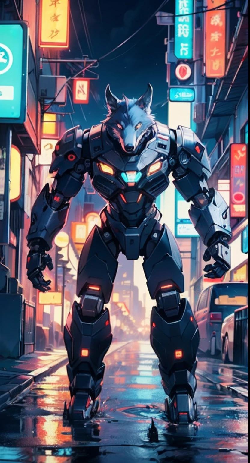 Dark_Fantasy、cyberpunked、(reddish:1.1)、1 persons、Mechanical wonders、Robotic presence、Cybernetic Guardian、Wearing a worn-out mech suit、Complex and、(steel metal[rusty])、Elegant and clear focus、Photography by Greg Rutkowski、Soft lighting、vivd colour、​masterpiece、(Street))、full body Esbian、dynamicposes、((Tiger shape))、Stand on four legs