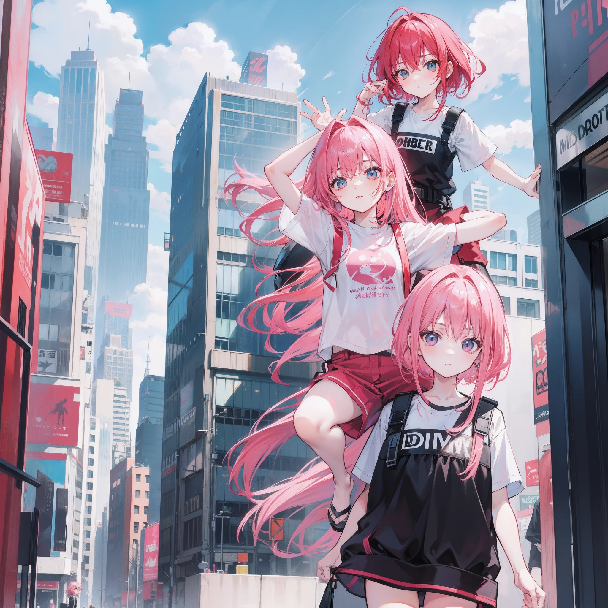 Pink-haired mom and red-haired daughter jumped from the top of a skyscraper
