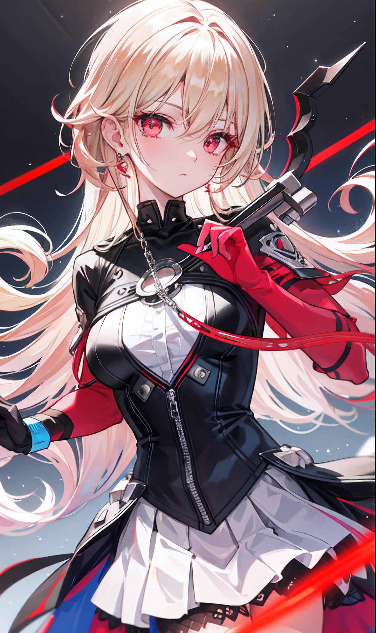 best quality, masterpiece, highres, solo, {prinz_eugen_kantaicollection:1.15}, blonde_hair, long_hair, twintails, hair_ornament, anchor_hair_ornament, hat, peaked_cap, blush, low_twintails, military, smile, breasts, open_mouth, iron_cross, cross, aqua_eyes, blue_eyes, 1girl, black_skirt, black_thighhighs, gloves, long_sleeves, looking_at_viewer, military_hat, military_uniform, skirt, thighhighs, uniform, white_background, white_gloves, microskirt, pleated_skirt, simple_background