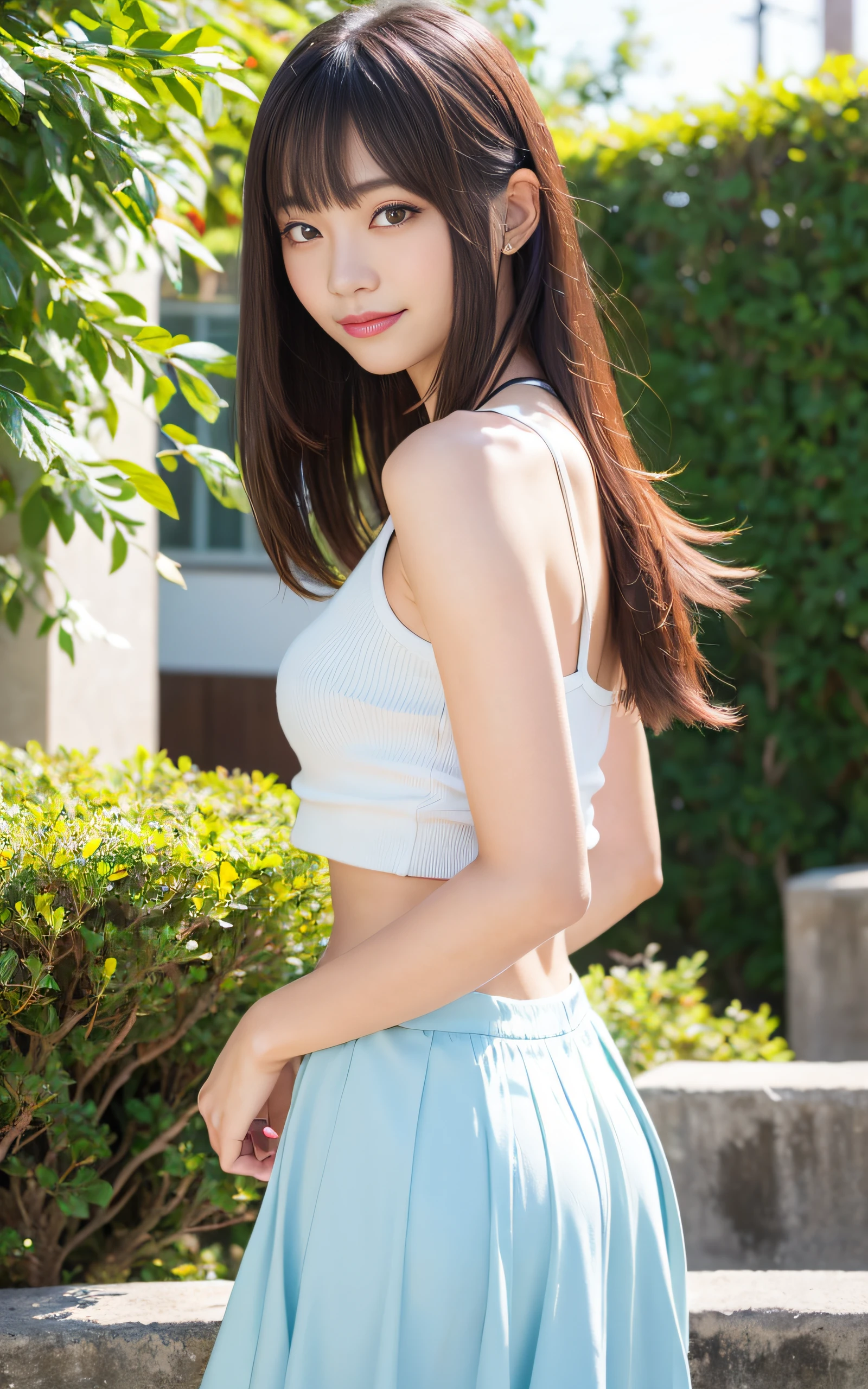 ((Sex in the great outdoors)), (Petite and slender body line)、Small beautiful breasts、Thin thighs、Small beautiful butt、(Narrow waist), (Detailed eyes and face:1.2, Professional photography techniques)、(Perfect Anatomy)、(Gaze at the viewer、Shy face:1.2、Young Face:1.2、blush:1.2)、(Highest quality、Highest quality、Masterpiece、Ultra high definition、Reality)、(Detailed hands:1.1、Beautiful little hands of a girl:1.3)、(Dynamic Pose:1.2)、( Smooth, straight, beautiful hair)