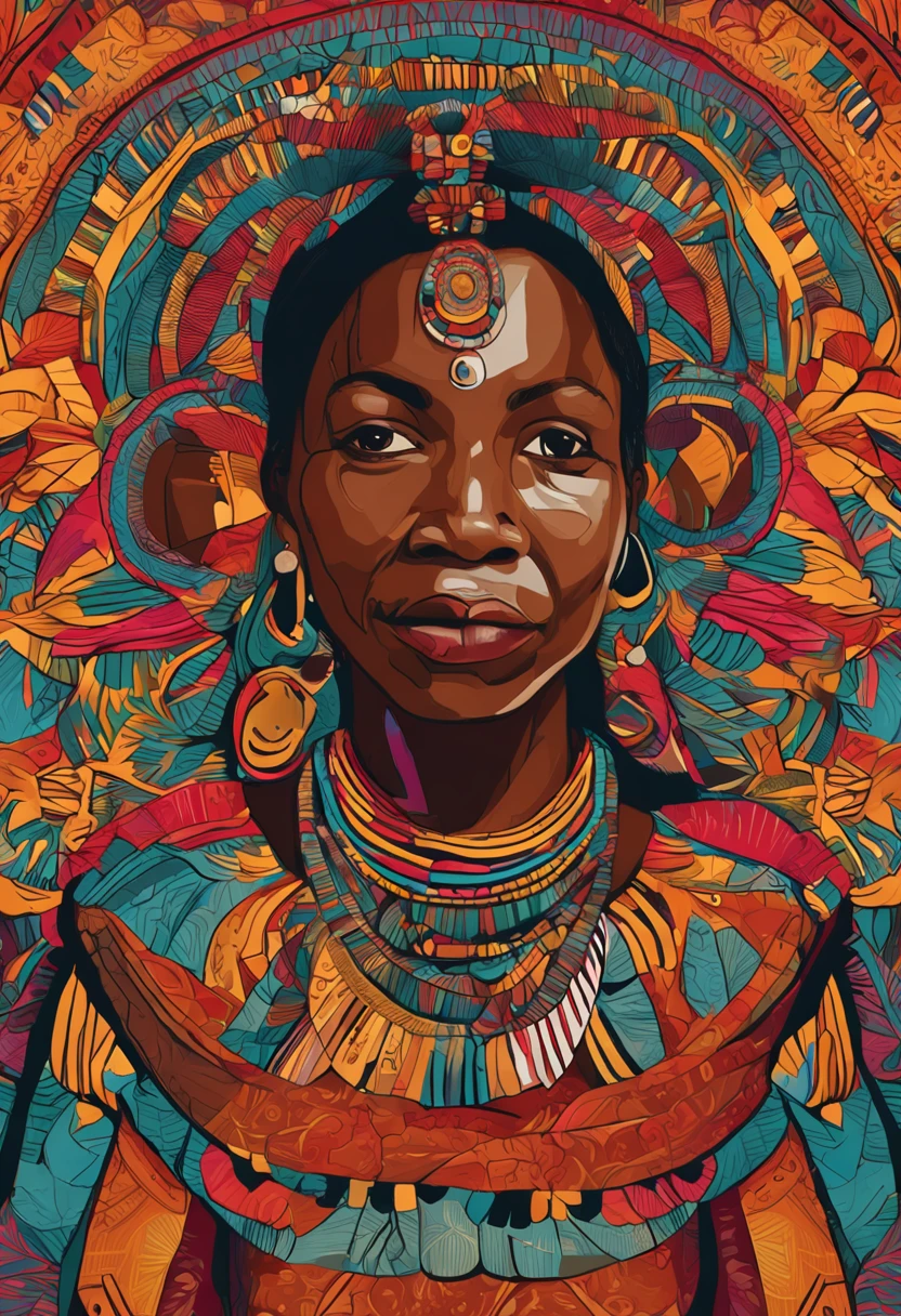 "An impactful and rich representation of culture and society, retratando a diversidade, ancestral traditions and contemporary artistic expressions. vivid details, cores vibrantes e narrativa envolvente se fundem, capturing the essence of a culturally significant story. A work of art that conveys emotion and reflection on the world around us."