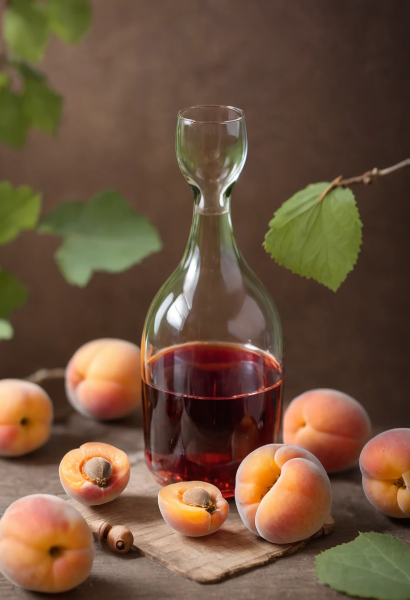 Wild apricot wine:
1 glass of wine
some ripe apricots
1 branch of wild flowers
1 space is enough to put a bottle of wine