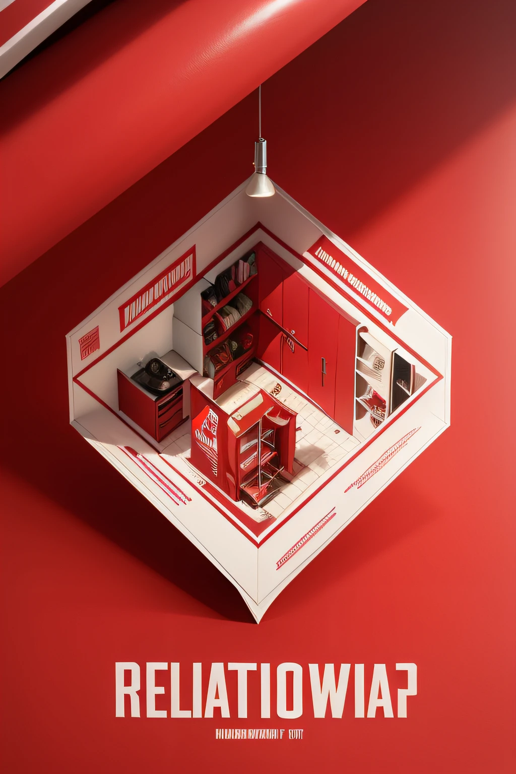 Create a promotional poster for a home improvement design company,The main color is red,Background of the campaign theme,jubilation,Ultra clear map,