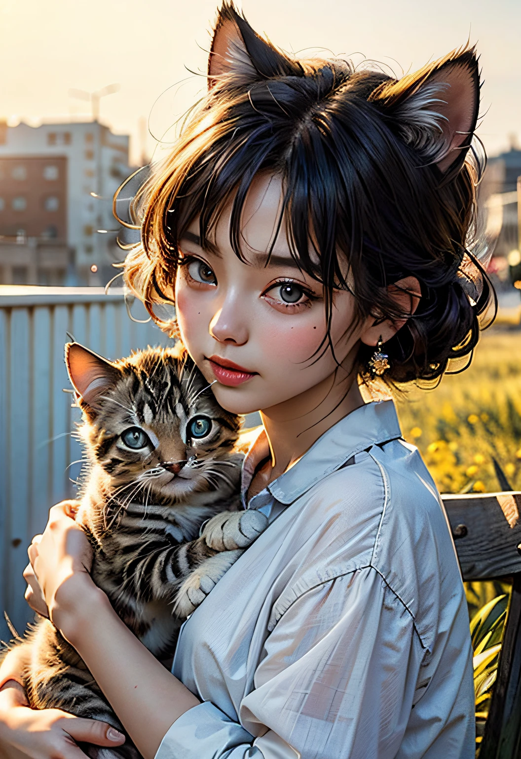 masterpiece、top-quality、top-quality、(Beautiful close-up photos, Innocent and cute kitten)、ighly detailed、colourfull、highestdetailed