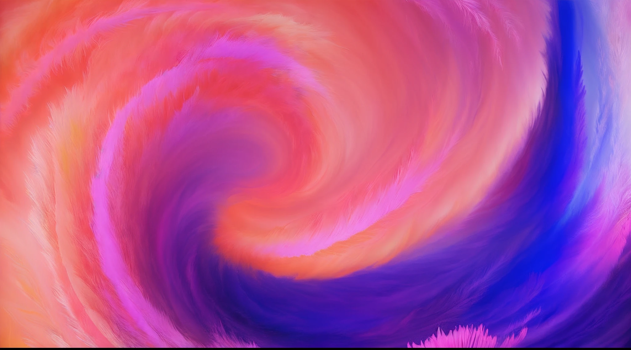 Purple and pink swirling abstract painting,Adopt a digital processing style,Colorful sky,High quality photos,digital art techniques,Lin Maya,Light orange and indigo,Pay attention to fur and feather texture