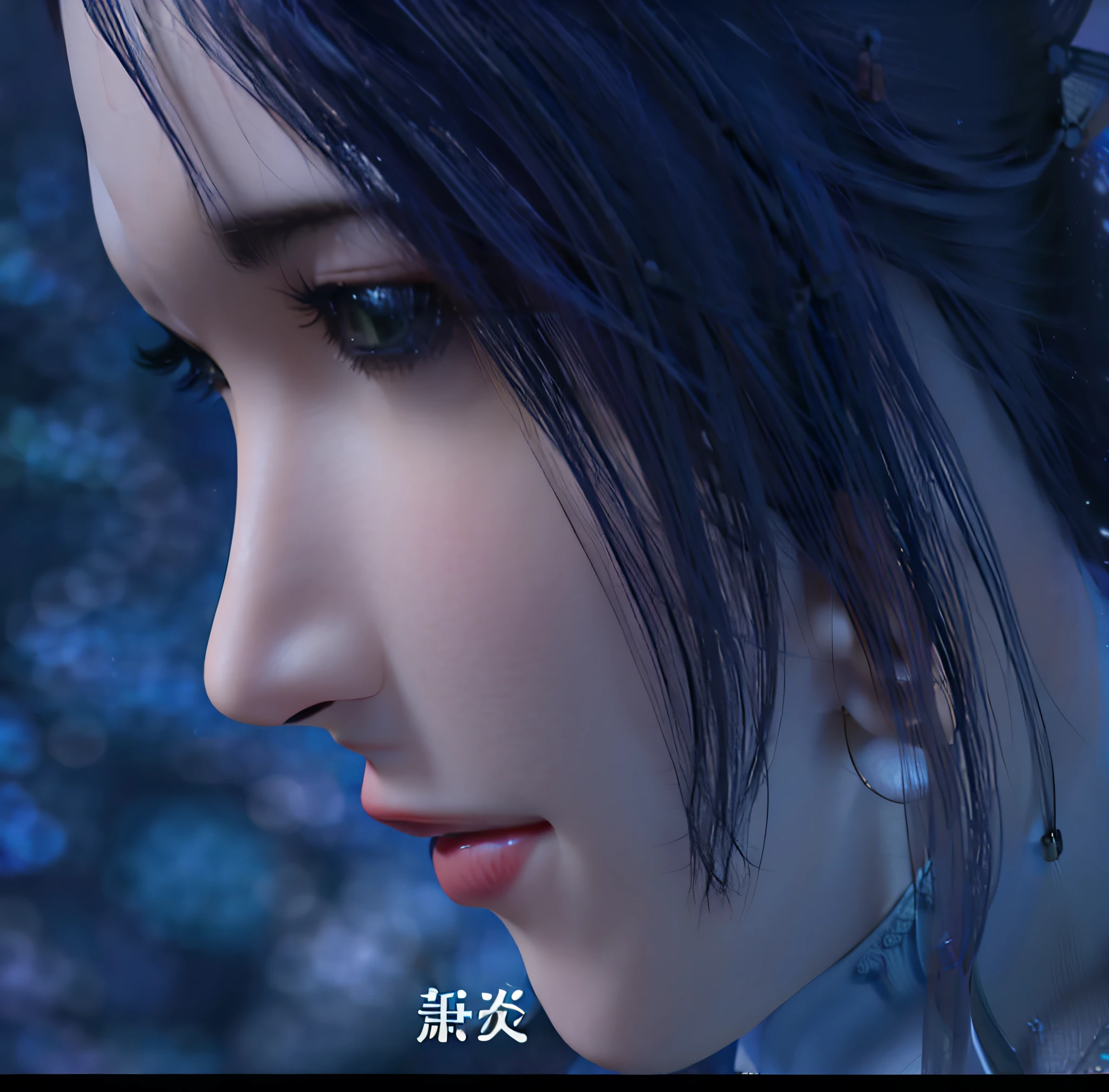 What is the anime girl with black hair and piercing staring at, Game CG, Smooth anime CG art, inspired by Li Mei-shu, 3 d anime realistic, Beautiful digital artwork, inspired by Leng Mei, photorealistic anime girl rendering, G Liulian art style, Realistic anime 3 D style, beautiful avatar picture, Gorgeous digital painting, 3D CG