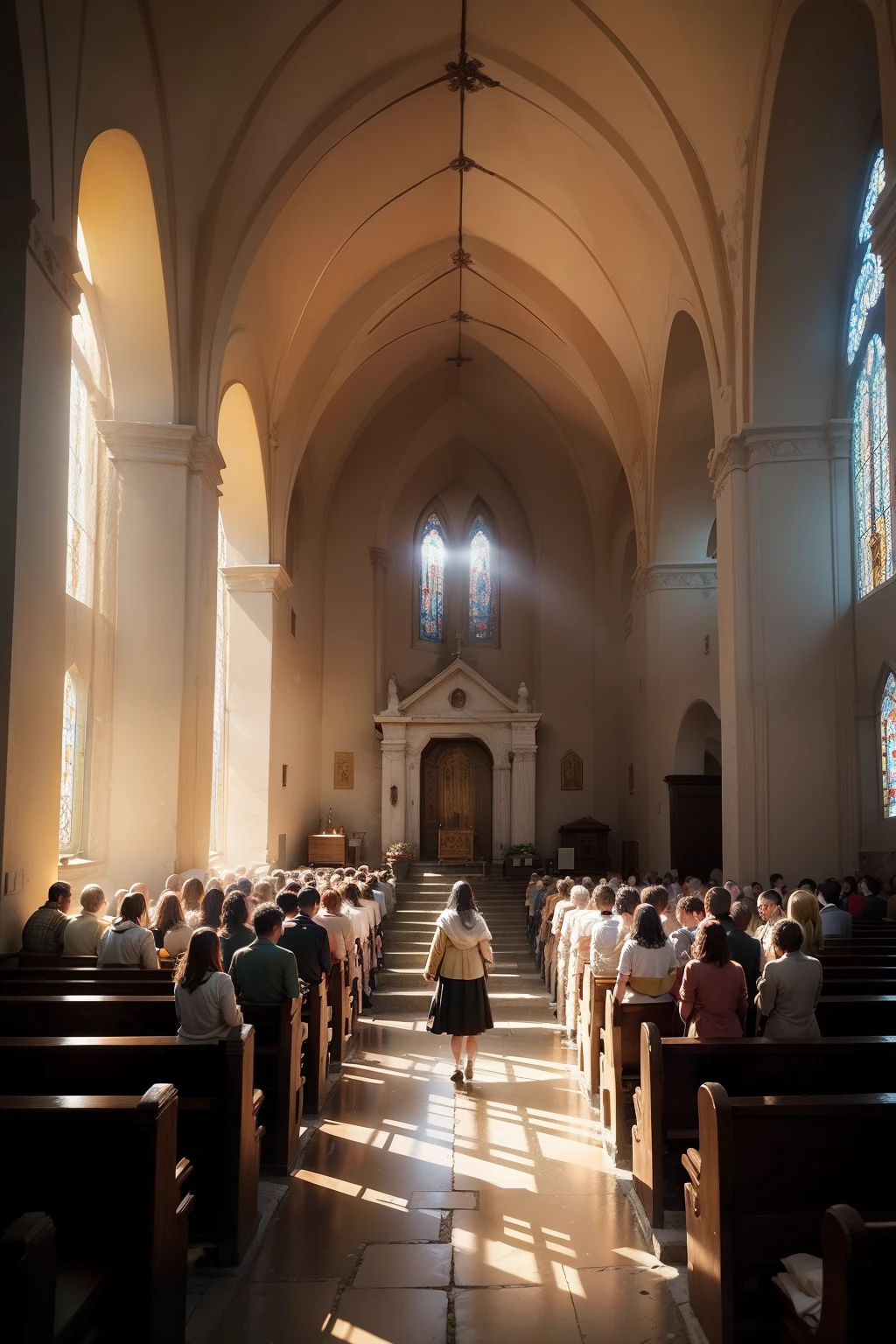 On a quiet Sunday morning, golden sunlight began to bathe the small church. The worshipers gathered, their anxious expressions echoing the melody of Hillsong United's "Hosanna" as it echoed through the stone walls