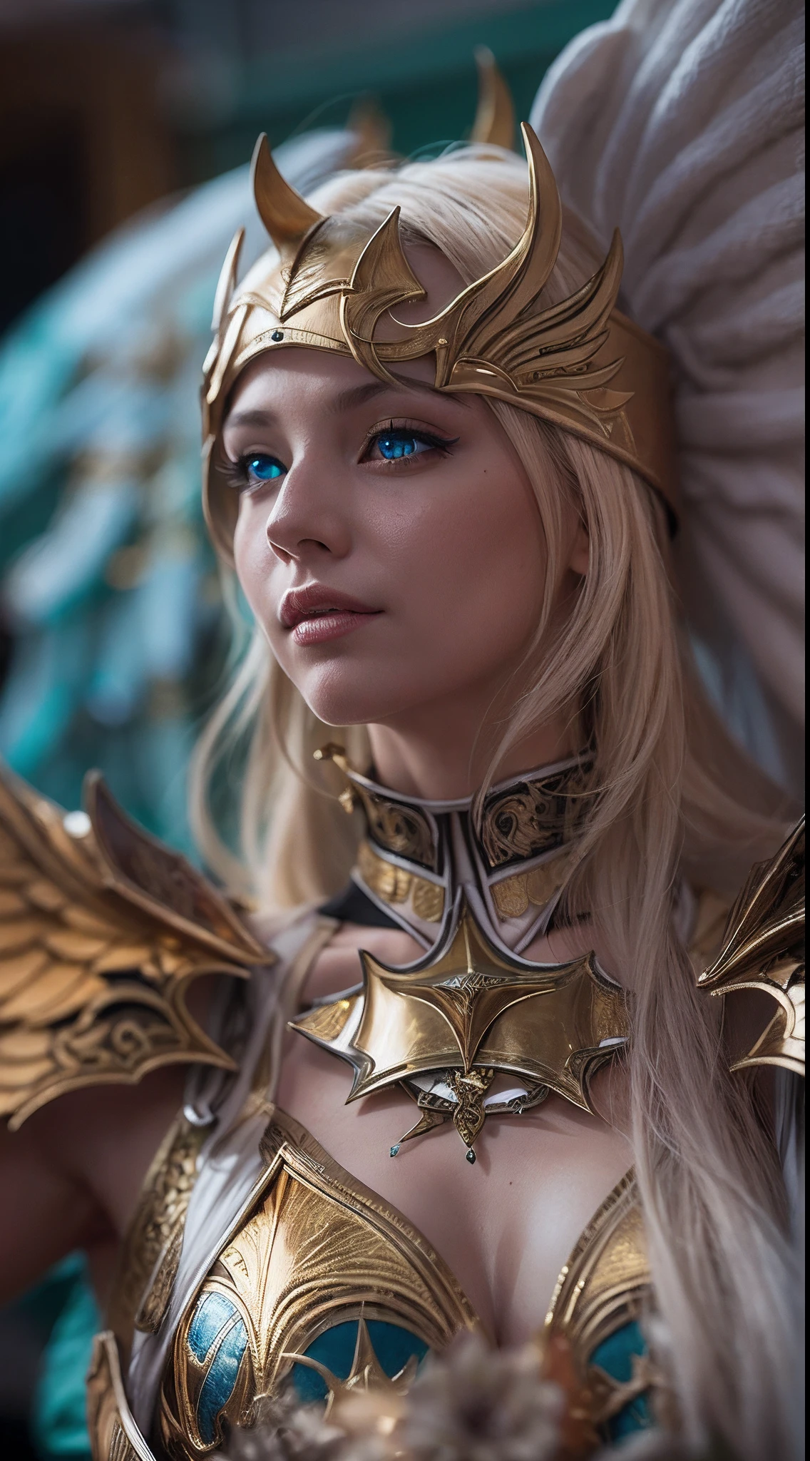 Masterpiece, absurdres,award winning photo, extremely detailed, amazing, fine detail, extremely detailed eyes and face, by lee jeffries nikon d850 film stock photograph 4 kodak portra 400 camera f1.6 lens rich colors hyper realistic lifelike texture dramatic lighting unrealengine trending on artstation cinestill 800 tungsten, beautiful woman , slim, tiny waist, smiling, excited, looking at the viewer seductively, (a woman in a armor and gold accessories, golden wings, wearing AGF:1.1), (redshift style:1.1), (analog style:1.1), realistic, photo shoot, professional, high contrast, blonde woman,(Nadia, wearing sunglasses:1.15), 1girl, solo, expressive look, HDR, highest quality, sharp focus, looking at viewer, facing viewer, 8k, blue eyes, wearing (Paladin_glam armor, armor decorated with jewels, paladin armor:1.15), final fantasy xiv setting, ultra sharp resolution