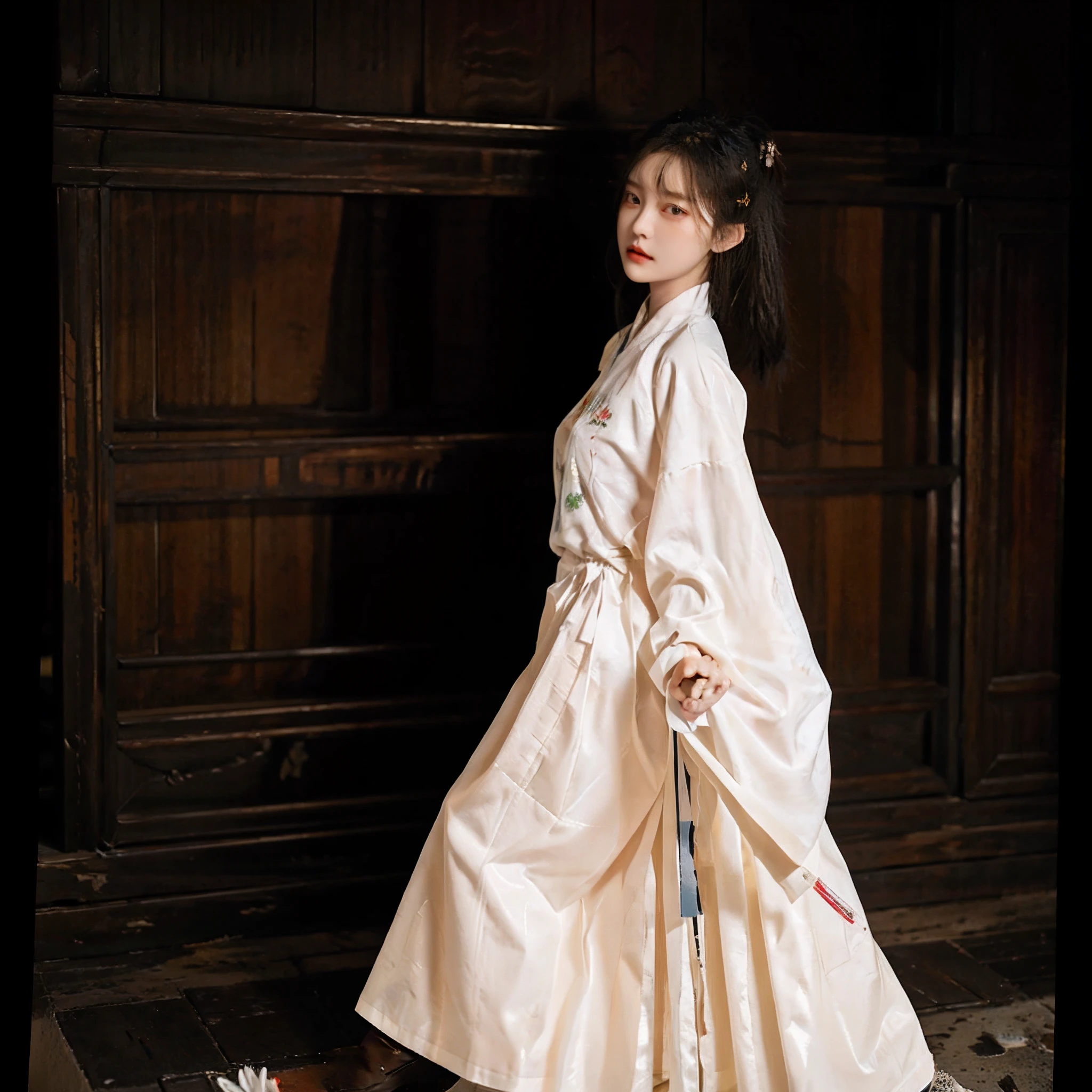 RAW photogr,best qualtiy,tmasterpiece,超高分辨率,(realisticlying:1.4),Two hands,Wear Kung Fu Master Cloth,wave,Traditional Chinese ink style,Girl Dragon Slayer,The main color is red, White, black ink,Dynamic movements,dynamicposes,sport,full bodyesbian::1 Amazing Vector in oil painting environmental art cinematic, diorama, Complicated details, 独奏, shift dresses, Floating_Hair,Bigchest,