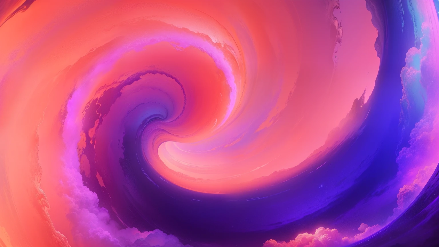 Wallpaper Galaxy s9 plus purple 1920x1080p,Colorful turbulent style,Light orange and sky blue,Realist and surrealist elements,Surrealist elements,Spirals and curves,Atmospheric clouds,Soft tonal transitions