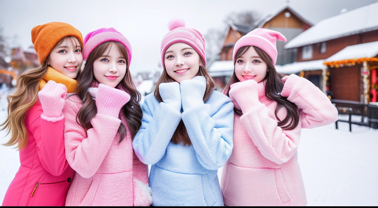 Winter Wonderland --V 4,In pink,Orange colors