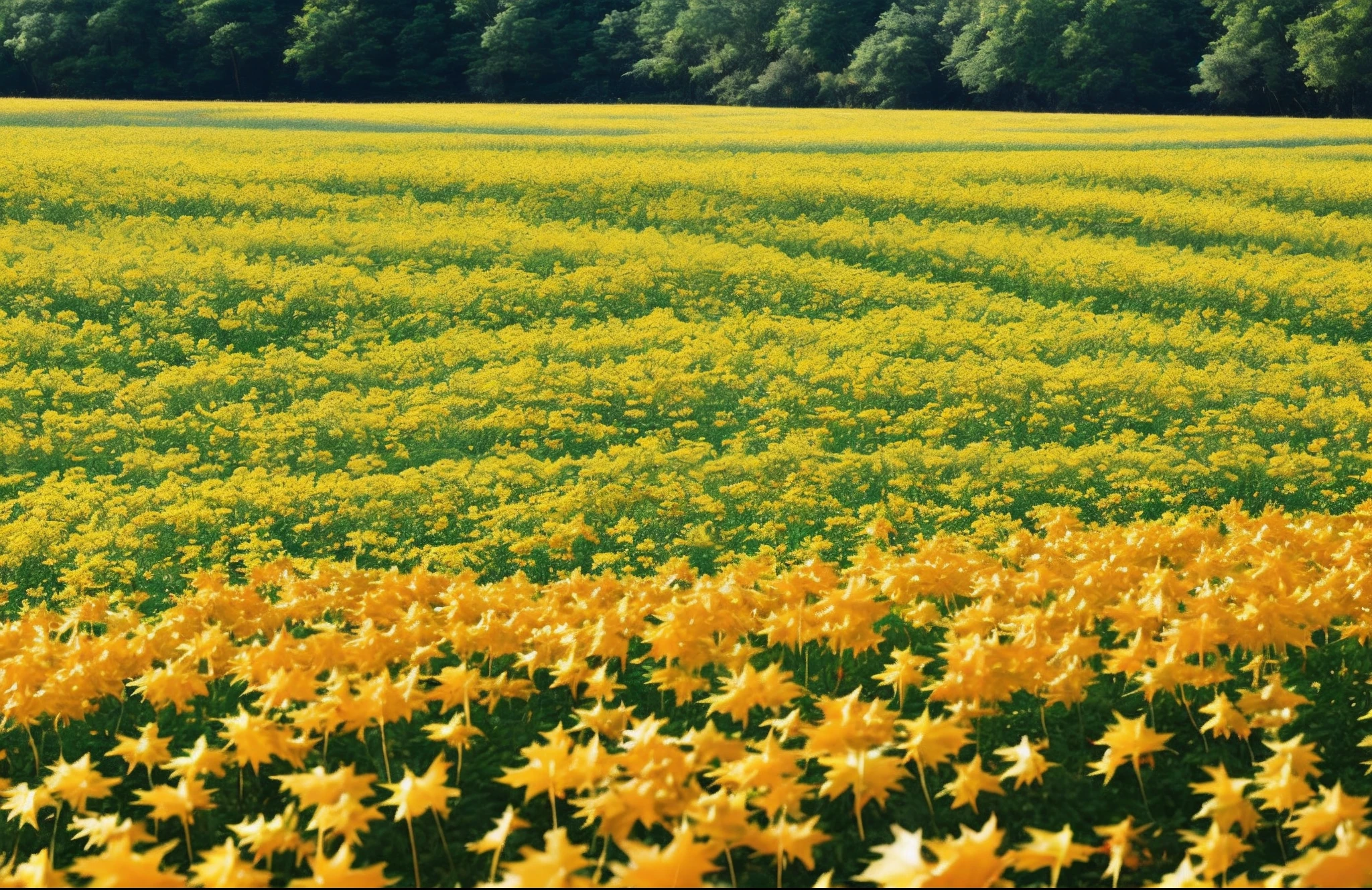 Sea of maple flowers