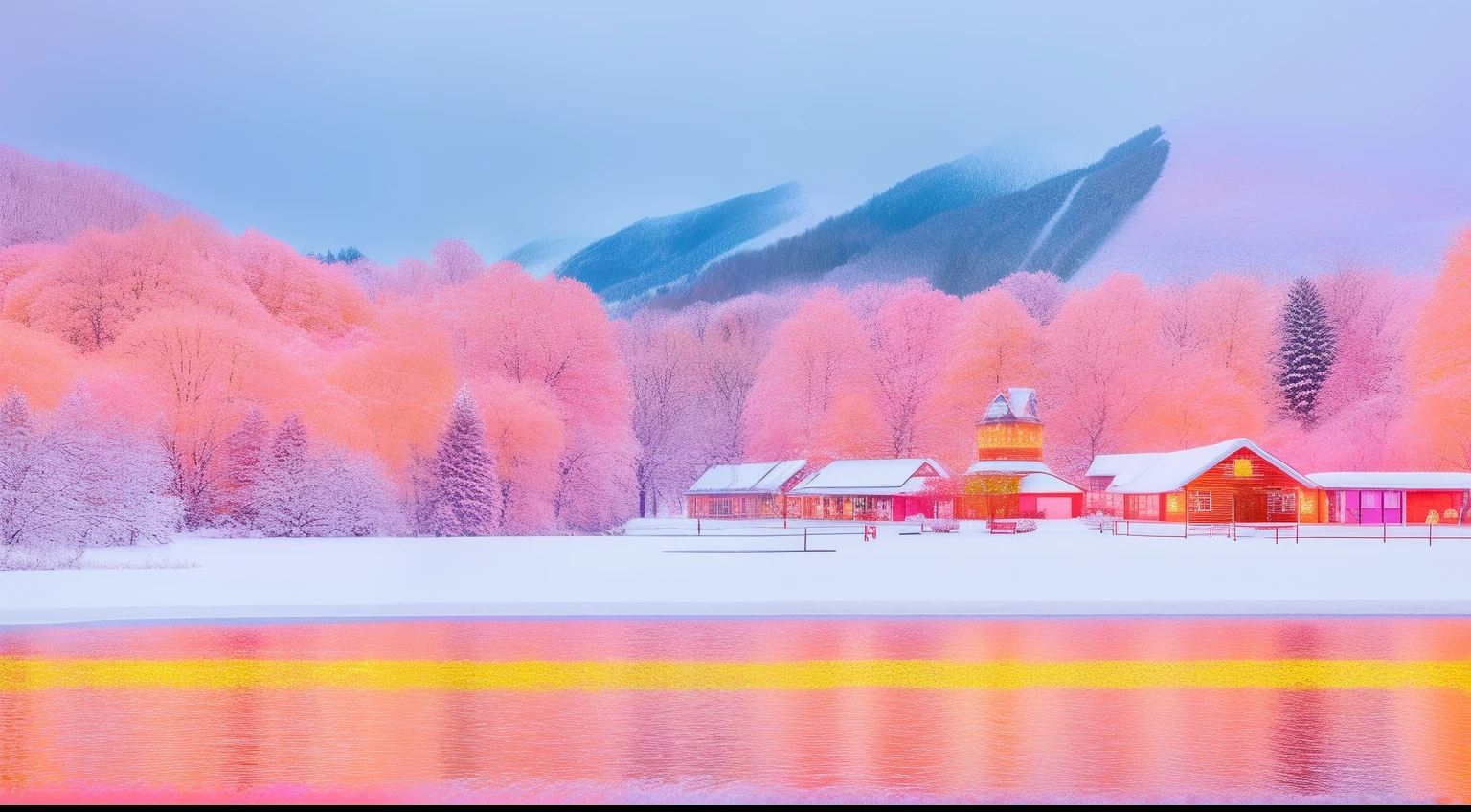Winter Wonderland --V 4,In pink,Orange colors