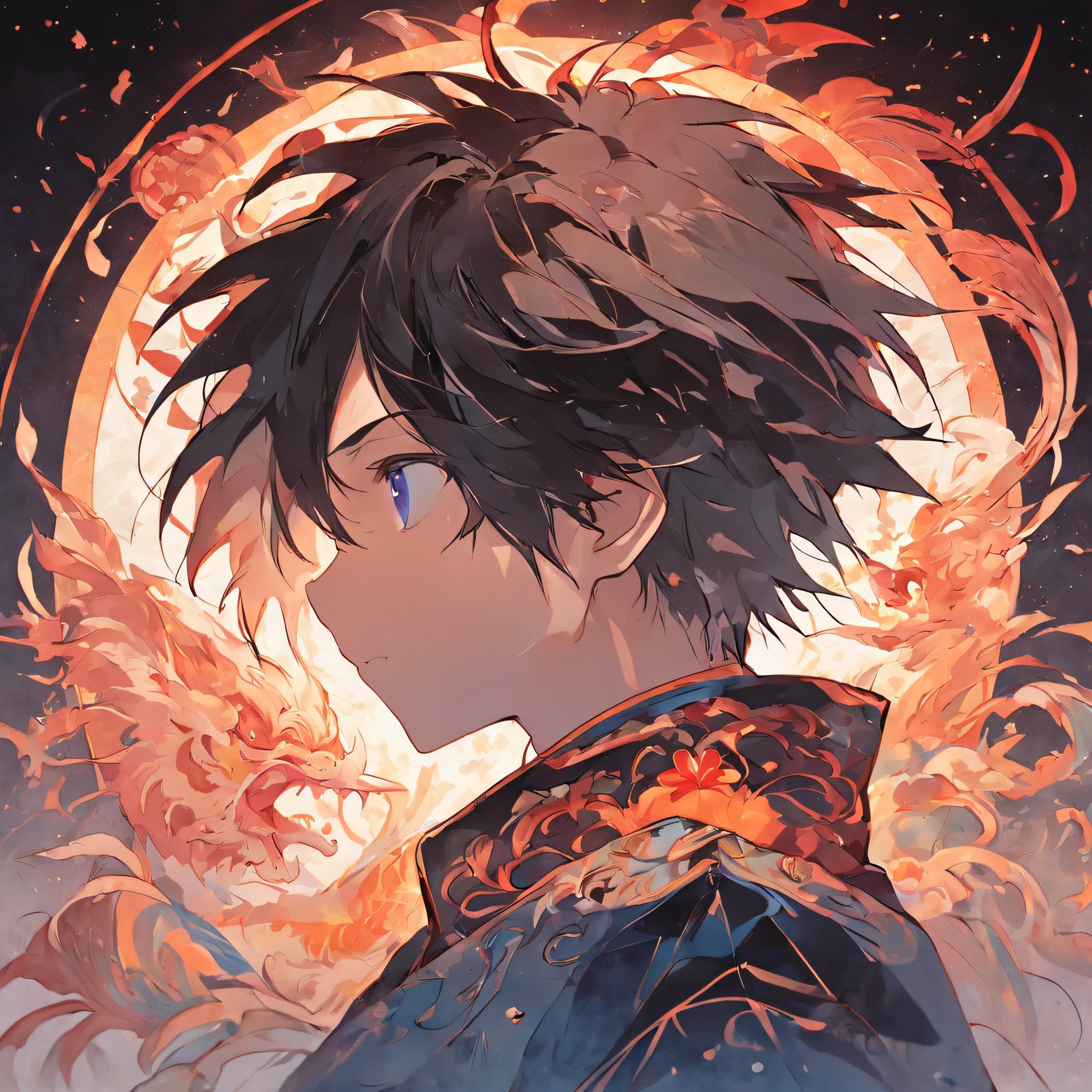 (White background:1.4),(Silhouette of a boy's head, Eyes closed, colorfull long hair, Oriental elements),(Chinese illustration:1.3,paper art:1.3, Quilted paper art:1.2),( reasonable design, Clear lines, High sharpness,Best quality, Very detailed, Masterpiece, movie light effect, 4K )