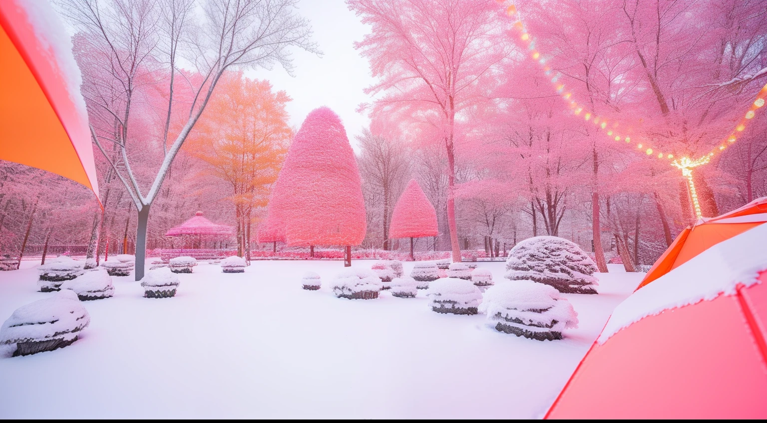 Winter Wonderland --V 4,In pink,Orange colors,Photos taken with a Canon EOS R5 DSLR camera