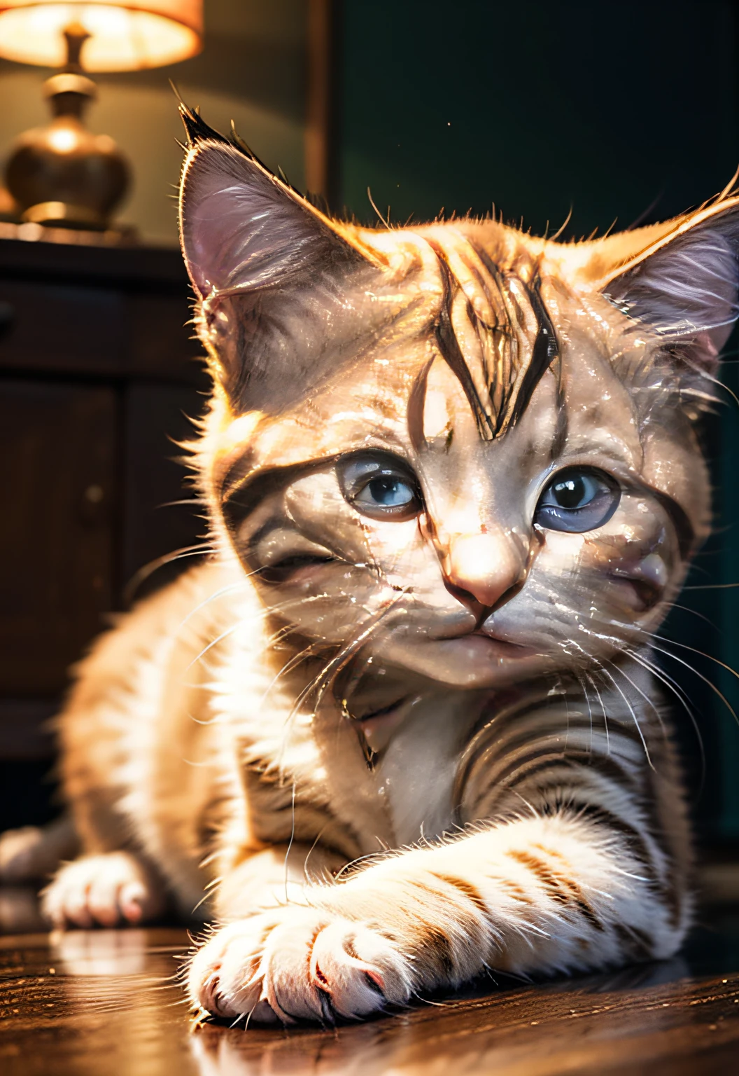 masterpiece、top-quality、top-quality、(Close up photo of a beautiful and cute kitten)、ighly detailed、colourfull、highestdetailed