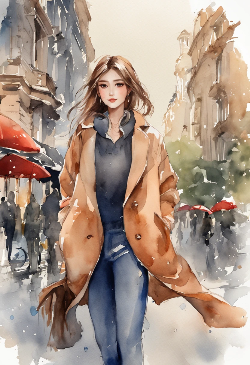 (8K、top-quality、masterpiece:1.2)、 (realisitic、Photorealsitic:1.37)、 ultra-detailliert、DJSODA、 1 girl in、full bodyesbian、Wearing a turtleneck sweater and skinny jeans、Standing in the streets of Paris with the Eiffel Tower in the background、 cute little、 Beautiful detailed sky、night, dark, moon, tiny chest、 beatiful detailed eyes、 (length hair:1.2)、 Floating Hair Novafrog Style、