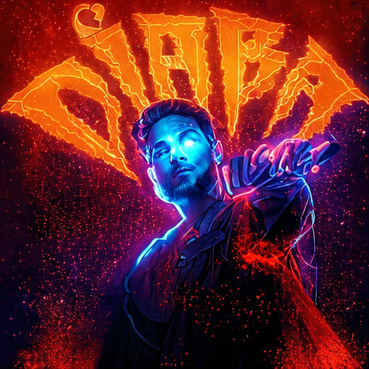 There is a man who is pointing at something with a sign, Album art, album cape!, Arte Promocional, new album cover, devilish, bladee from drain gang, album cape, album cape, inspirado em Zhu Da, chuvabak, arte oficial, Obunga, fanart oficial, inspirado em Yanagawa Nobusada, diabolus in musica