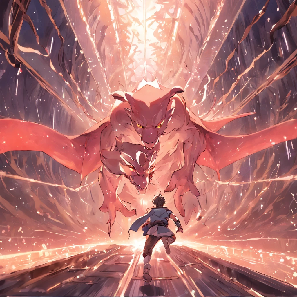 Rat Man, Pig people, Dragon Man、Run fast together in a space-time tunnel, All wearing human armor