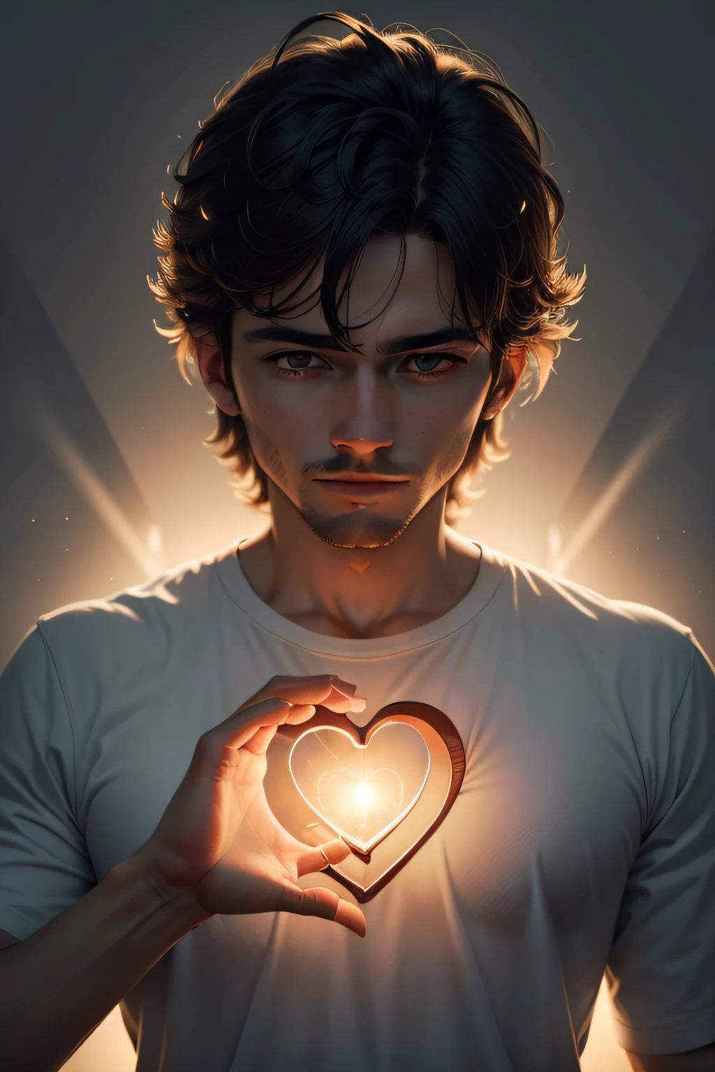God IN THE CLOUDS WITH BRABCAS CLOTHES A VERY STRONG LIGHT IN THE BACKGROUND looking at the heart
A metaphorical representation of God looking into the human interior, em contraste com a maneira como os homens veem. The image may show a human heart being illuminated by a VERY STRONG LIGHT COMING FROM THE DIVINE CLOUDS, destacando a profundidade e a sinceridade que Deus busca.