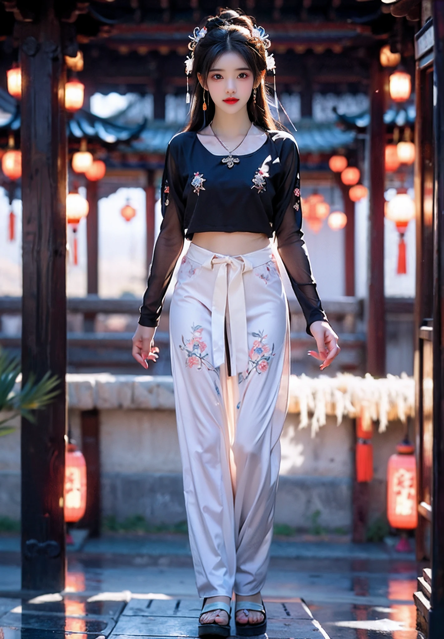 (8k, RAW photo:1.2), best quality, ultra high res,dramatic angle,(fluttered detailed color splashs), (illustration),(((1 girl))),(long hair),(rain:0.9), (头饰:1.4),少女身边有一座古宫,汉服,(重点),彩色水墨画,(泼彩),泼彩,(((colorful))),(素描:0.8) , Masterpiece, best quality, beautiful painted, highly detailed,(denoising:0.6),[splash ink],((ink refraction)), (beautiful detailed sky),moon,highly,detaild,(masterpiece, best quality, extremely detailed） CG unity 8k壁纸，杰作，最好的质量，超详细），（石蒜），