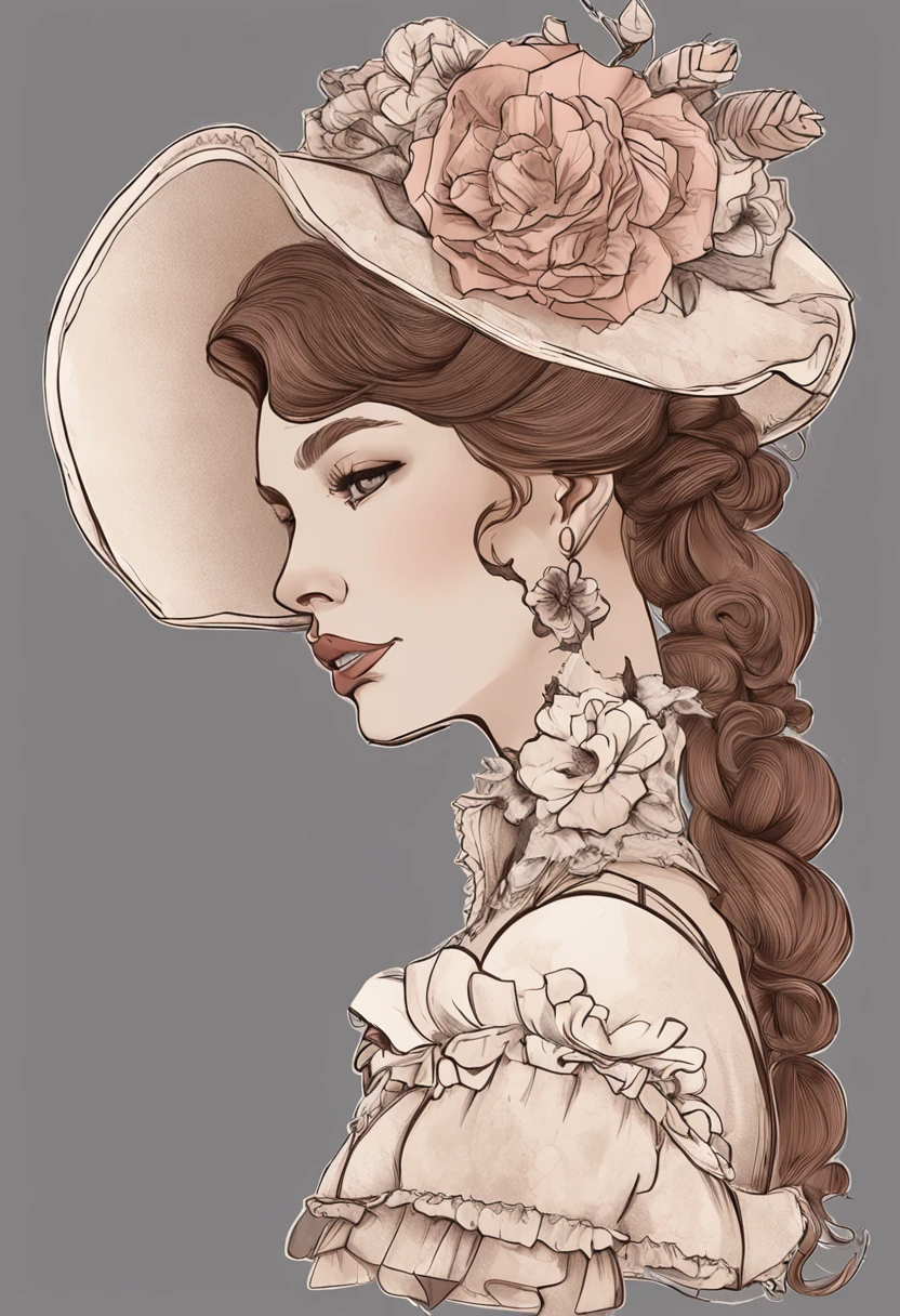 Victorian Girl, 1. **lo fashion**: Victorian fashion is characterized by dressy and elegant design。Ruffles and laces、corsets、Try incorporating elements such as long dresses。 2. **hairstyle on**: Women's hairstyles in the Victorian era are often complex and delicate。Upstyling and curling、It is also a good idea to add ribbons and floral ornaments to the hair.。3.  **accessorized**: Accessories played an important role in the Victorian era。Hats、choker necklace、gloves、umbrellas, etc.、By drawing accessories with attention to detail、You can give your character personality。 Nice dress、florals、Luxurious costumes、pink there、PastelColors