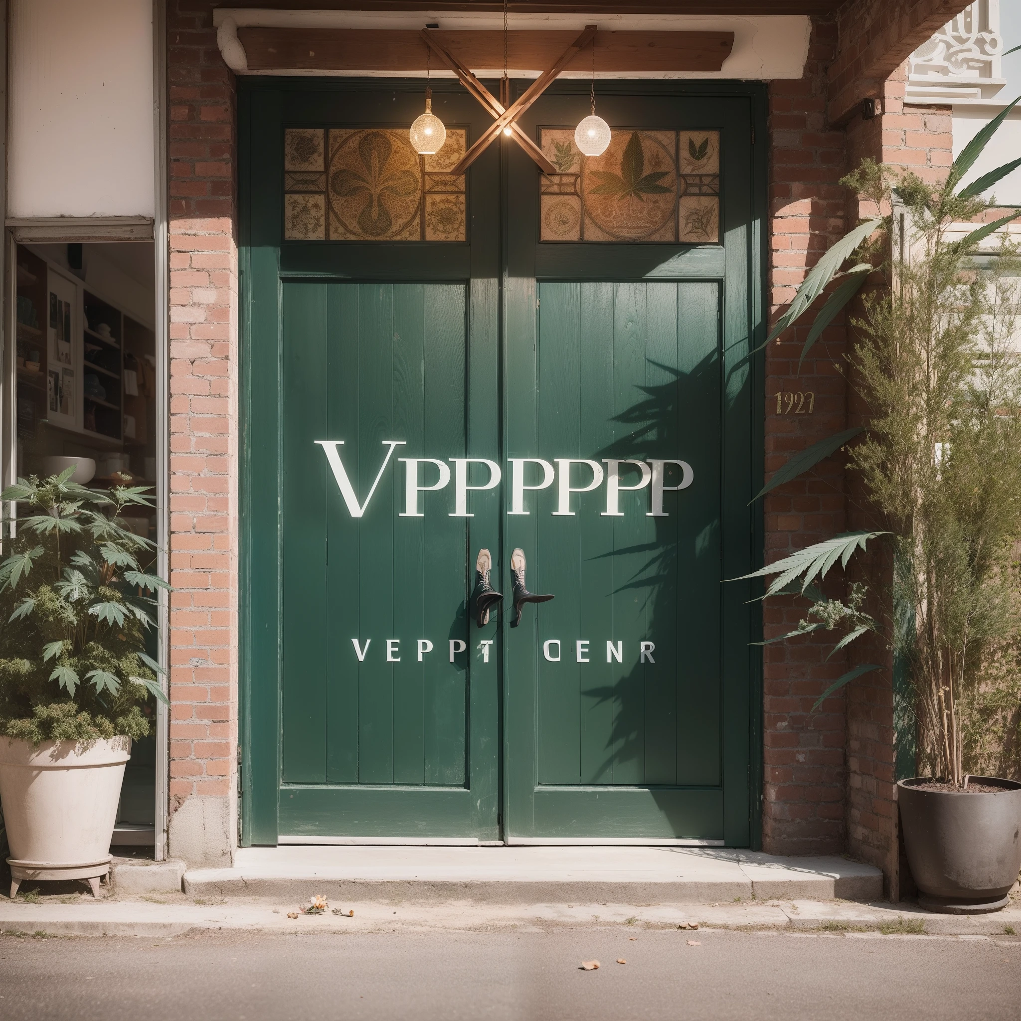 VESPER store sign, cannabis logo, brand photography, elegant, gorgeous relaxing space, near future, unique Korean fashion, skateboarding, unique men and women (22 years old), high image quality, High quality, realistic sticks, best scene, 16K