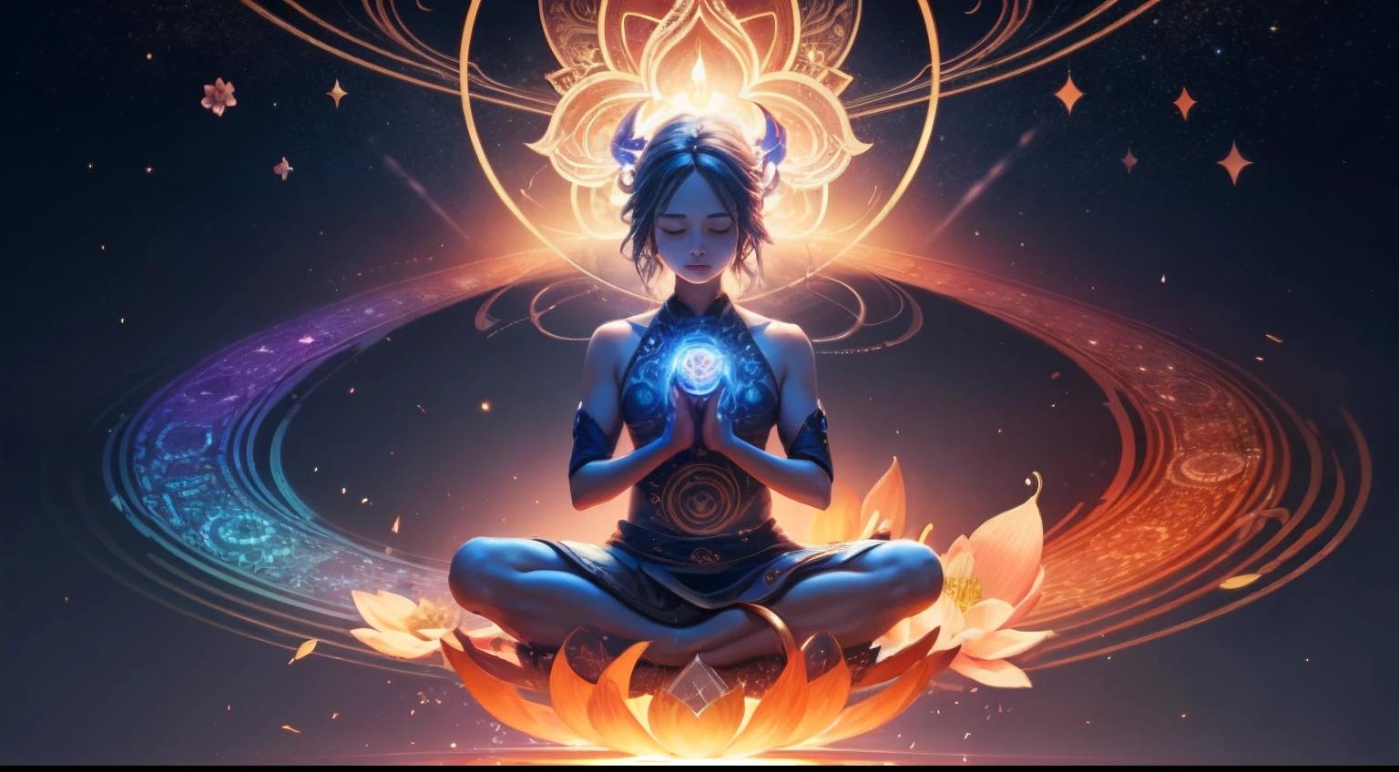 symbols: Include symbols related to the Law of Attraction, like a magnet or a puzzle head coming together, symbolizing the manifestation of dreams and the alignment of energies. Petals of flowers or stars can also be incorporated to represent expansion and growth.
Elementos visuais: Include images related to the journey of self-development and manifestation, Like a winding path leading to a bright horizon or a person meditating in a lotus position. These elements can represent the personal journey and connection to the universe.
Aesthetic Coherence: Maintain a cohesive aesthetic with other graphic elements used in the channel, como um logotipo, video thumbnails and other visual elements. This will create a consistent and recognizable Re visual identity