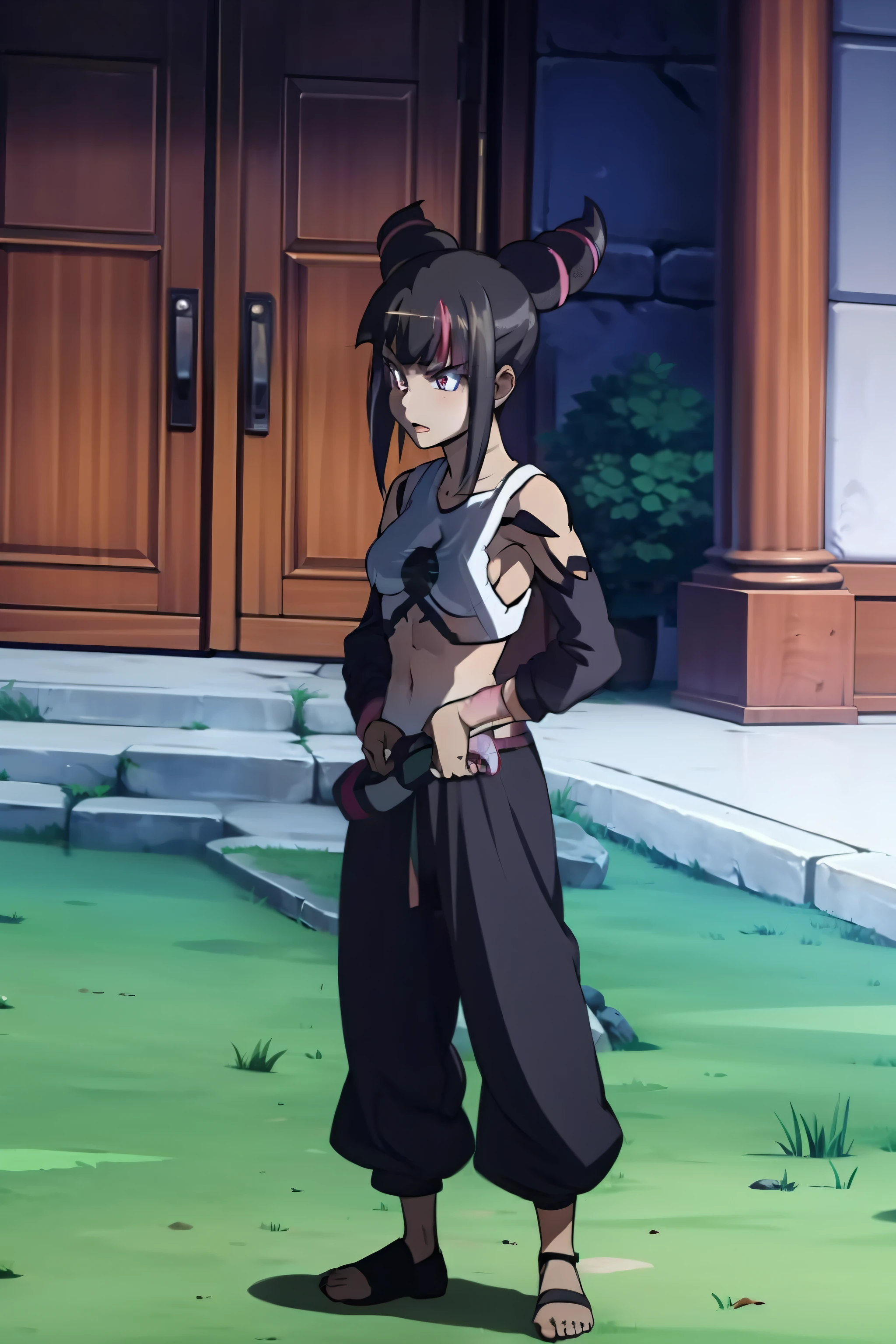 foujuri, baggy pants, black pants, panties