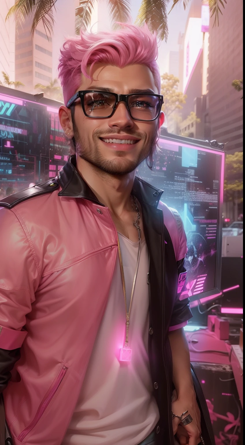 Change background cyberpink handsome boy the realistics face 8k realistic