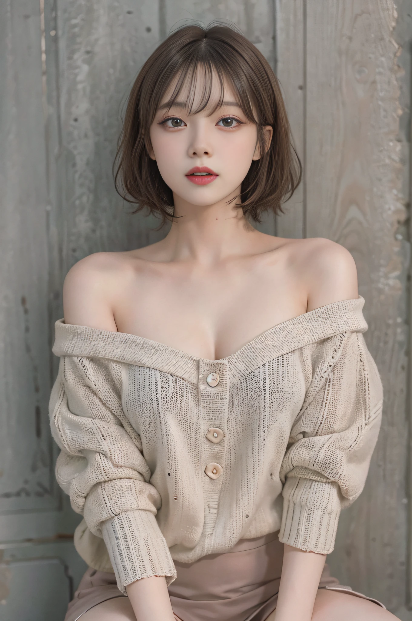 (Best quality, 8k, 32k, Masterpiece, UHD:1.2), Photo of pretty japanese woman, 1girl, (provocative posing, breast grab:1.2), naked, (medium-short dark red hair), looking at the viewer, double eyelid, perfect breasts, , off shoulder, night light, Kyoto, (cinematic lighting:1), (cinematic art:1),
