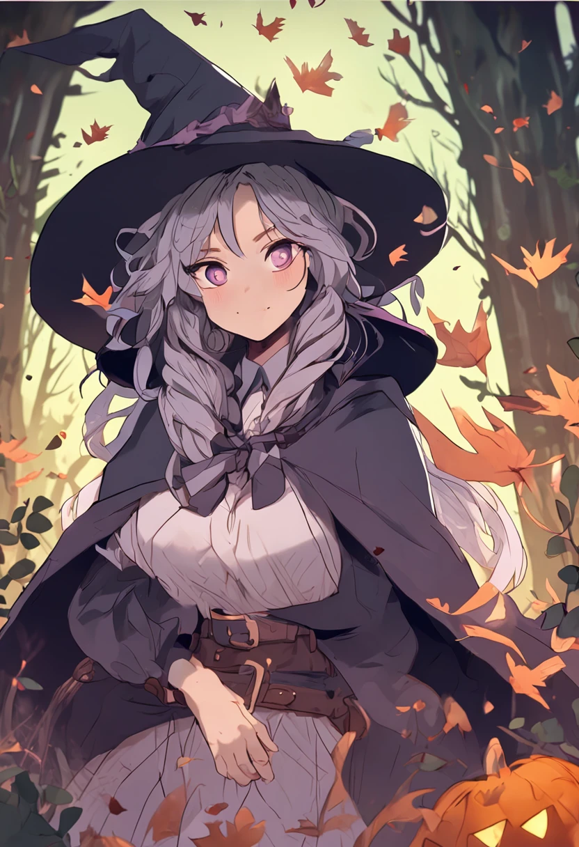 Young witch in the forest,Image-oriented,Anime style