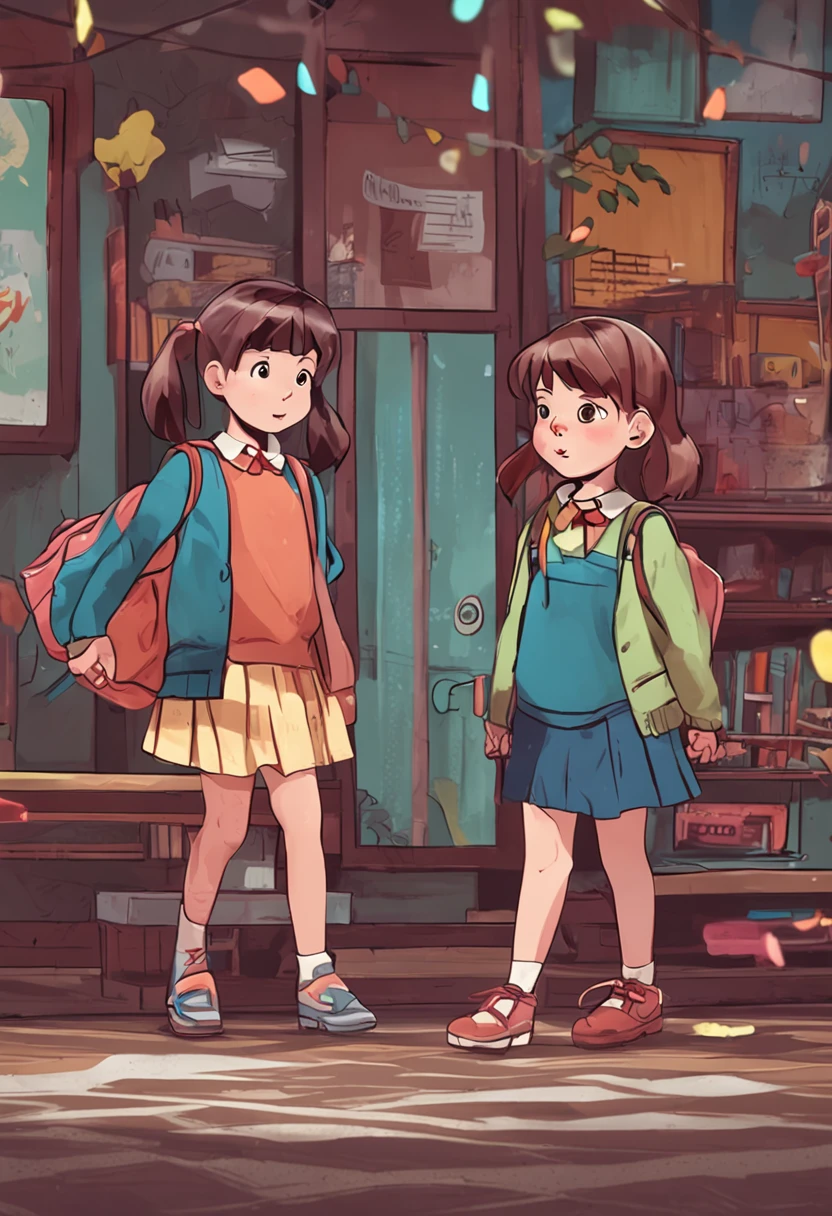 Two elementary school girls