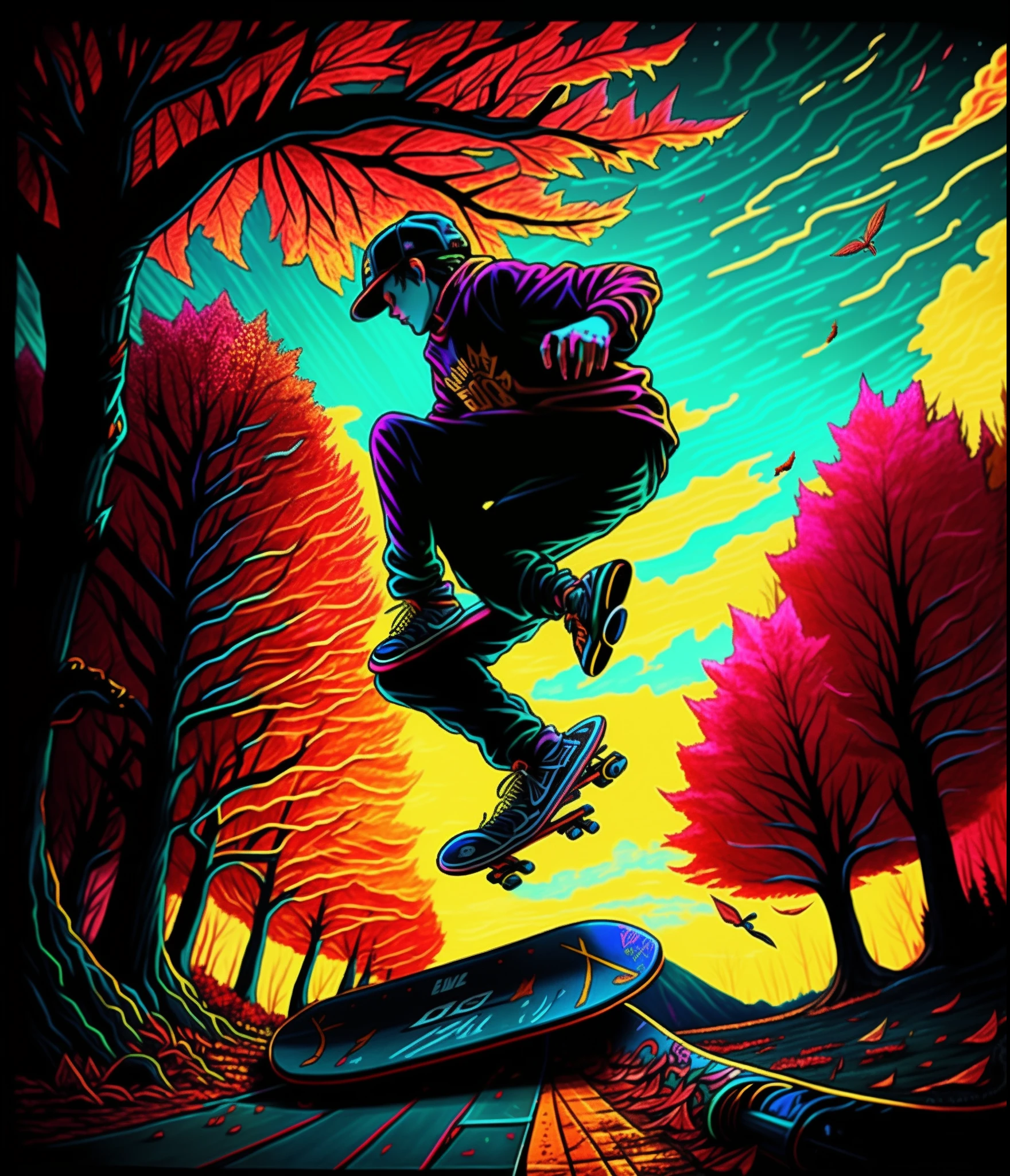 Skateboard fall