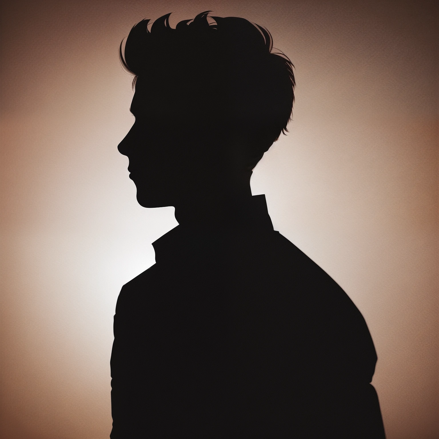 Silhouette of a cool young man