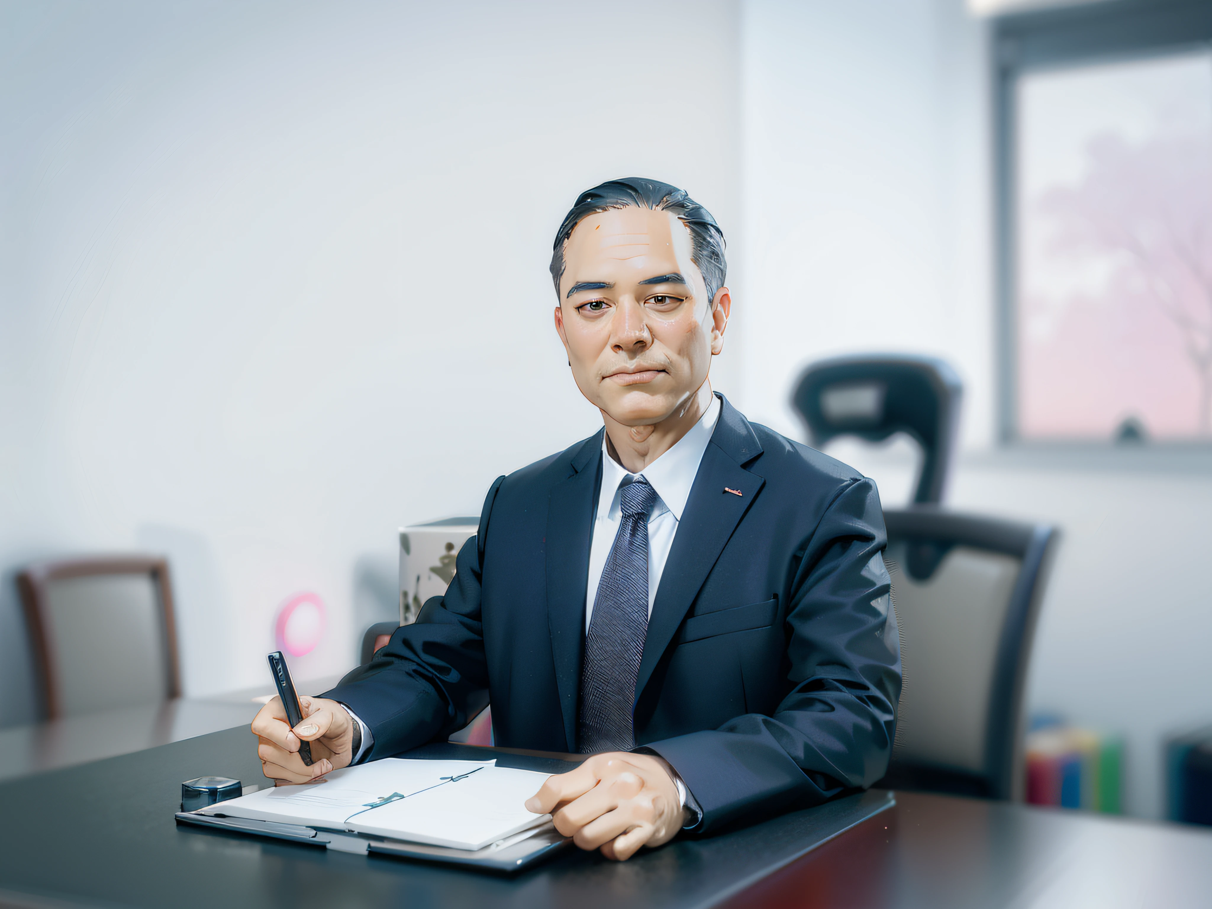 There was a man in a suit sitting at the table,advanced digital chibi art, style as nendoroid, live2d virtual youtuber model, Anime boy, chibiStyle, anime styled 3d, anime chibi, anime style character, style of anime4 K, thancred waters in style of wlop, official character art, From Arknights, anime figure
