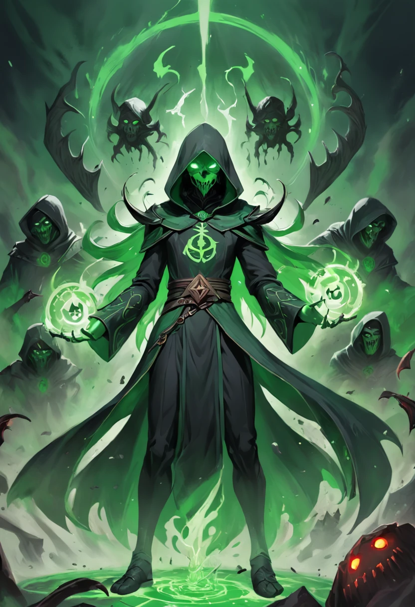 estilo de Rush Royale. Cultista se houver 1 - 3 cultistas vizinhos, recebe a capacidade de atacar alvos adicionais.The number of additional targets is equal to the number of neighboring cultists. se houver 4 cultistas vizinhos, Get double damage and area damage with the color green. Cultists receive green souls when they merge or make a sacrifice. Cada alma aumenta o dano cultista em 1%. When the number of souls reaches 20, A cultist in the form of a demon turns into a harbinger, o que aumenta sua velocidade de ataque em 15%. When a Sacrifice is activated, each destroyed Cultist cleans 3 random Cultists of a negative effect and increases their damage by 10% para 10s. A cultist in the form of a harbinger increases his damage by 5% para cada cultista em campo, incluindo Harbingers. Ao atacar bolas de fogo verdes, Harbinger cria um abismo verde ardente para 2s. O abismo verde oferece 100% do dano do Cultista a cada 0.4s e reduz a armadura de monstros em 25%. There can only be one green chasm in the field at a time.
