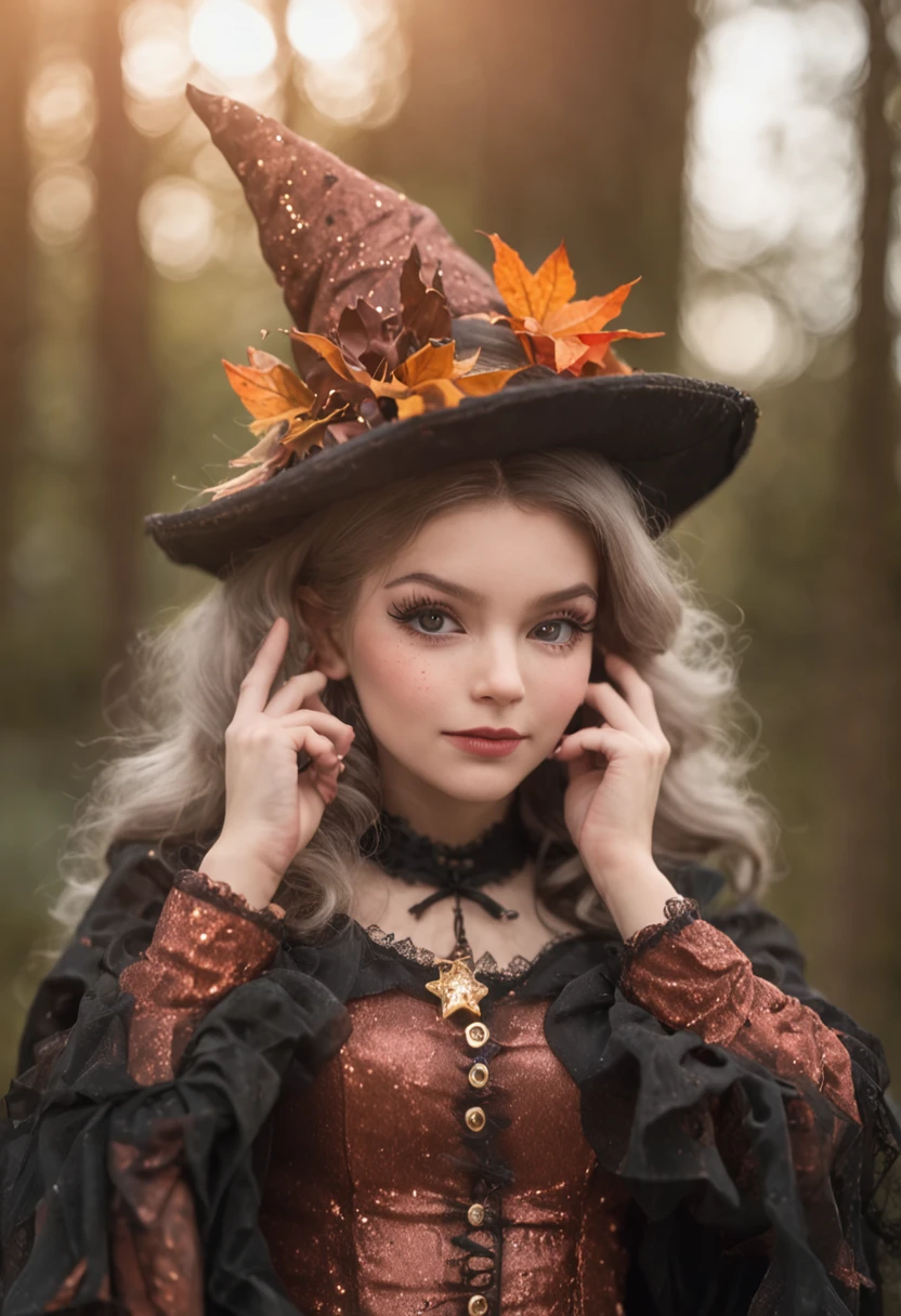 masterpiece, best quality, chibi, witch tea party, cute, happy, vibrant, colorful, stars, sparkle, shiny, iridescent, (aroused_face:2.0)