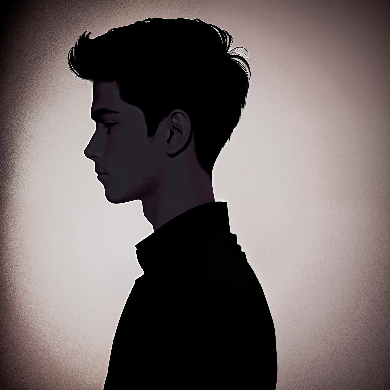 Silhouette of a cool young man