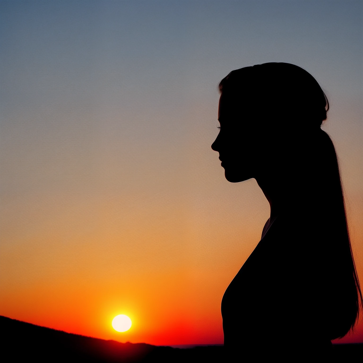 Silhouette of a beautiful girl