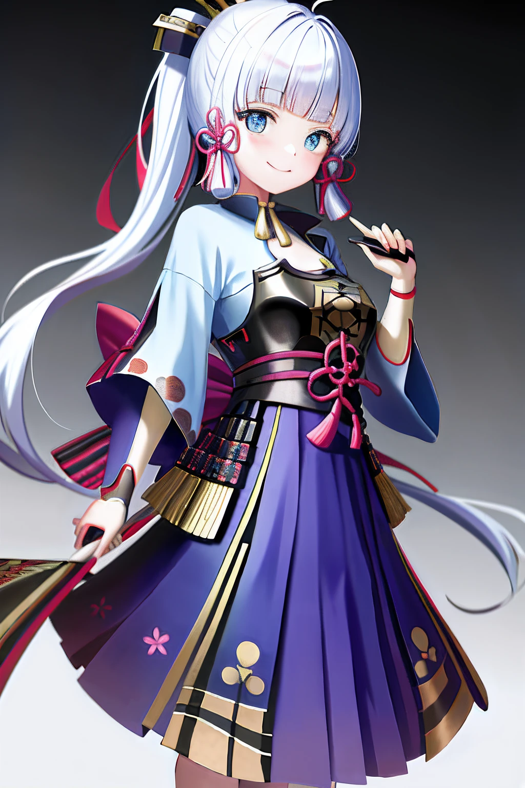 masterpiece, highres, best quality, 1girl solo, kamisato_ayaka, smile, kimono