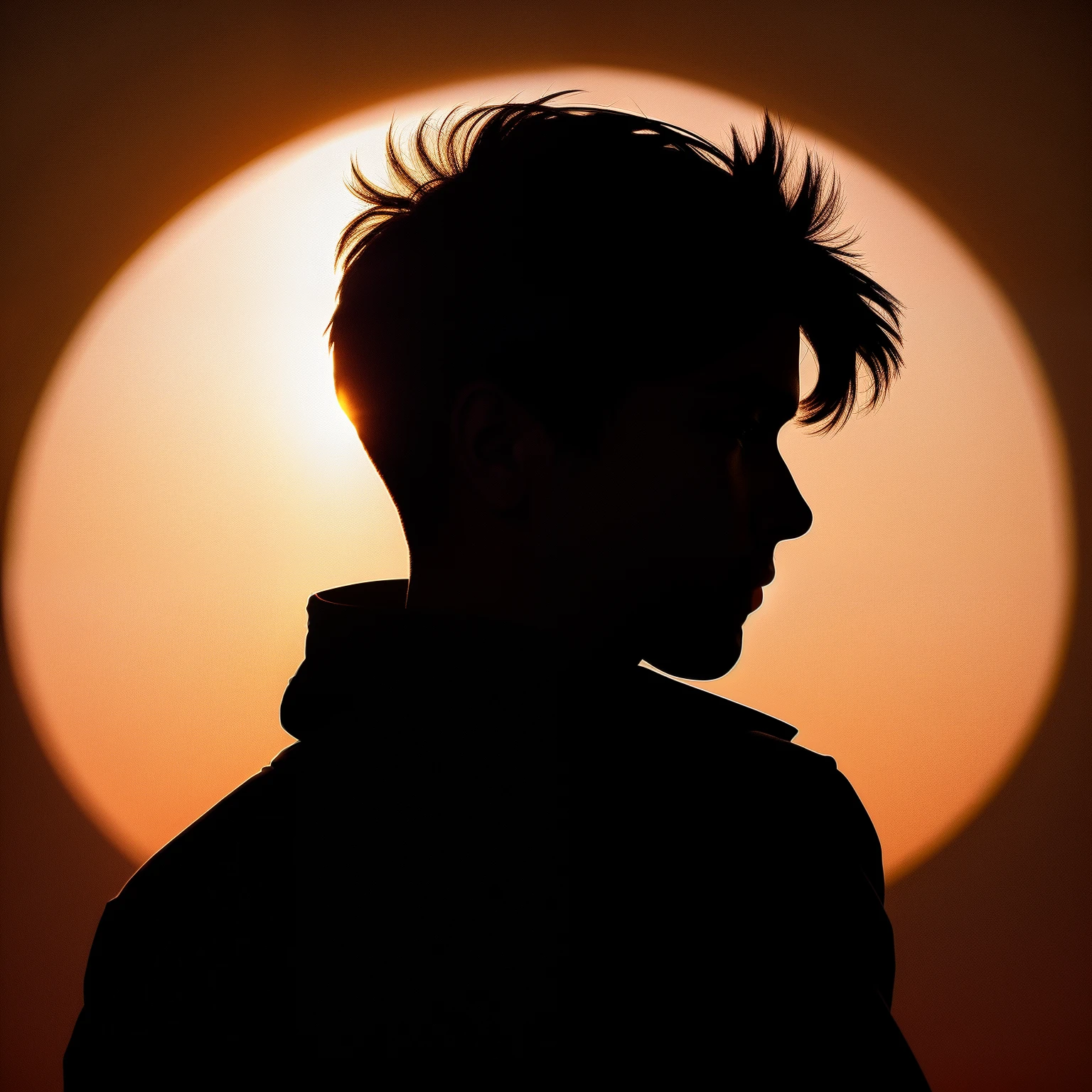 Silhouette of a cool young man