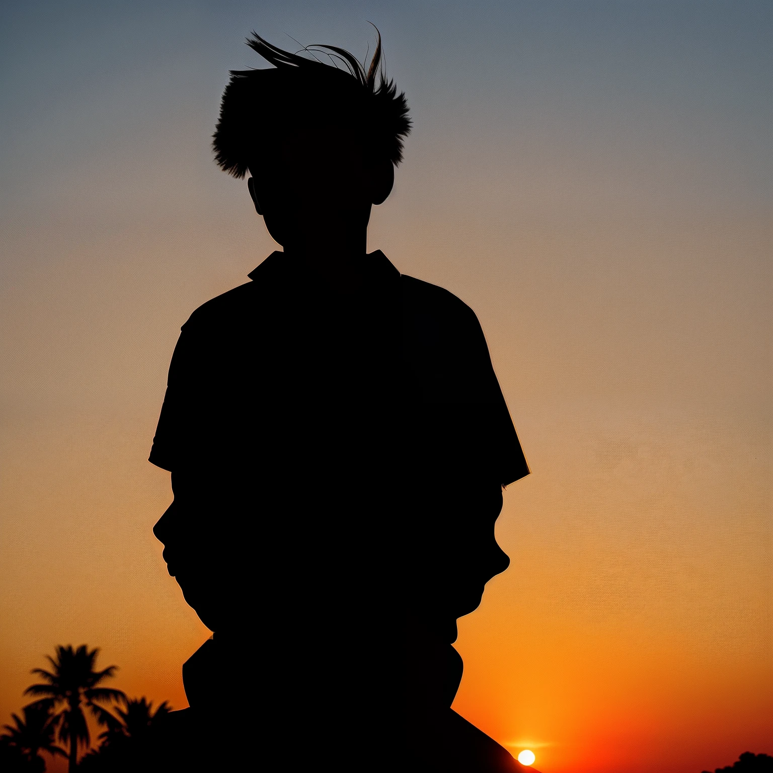 Silhouette of a cool young boy (18 yrs old)