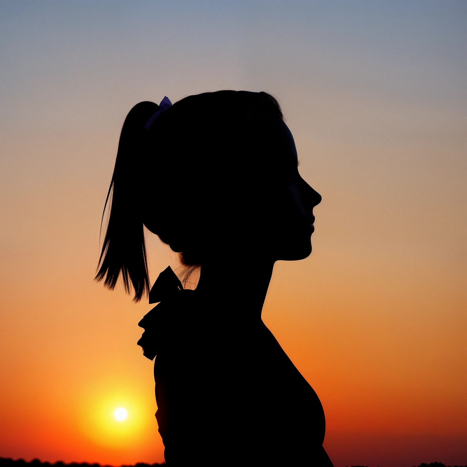 Silhouette of a beautiful girl