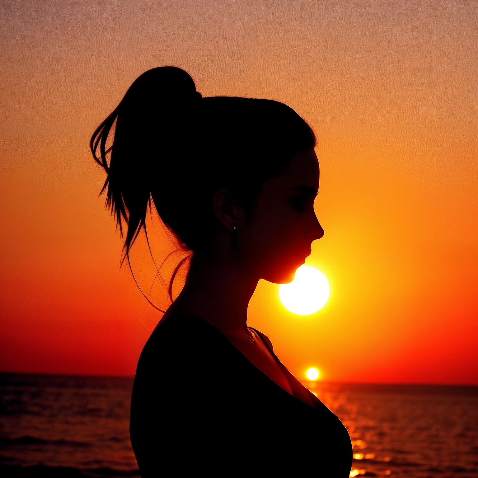 Silhouette of a beautiful girl